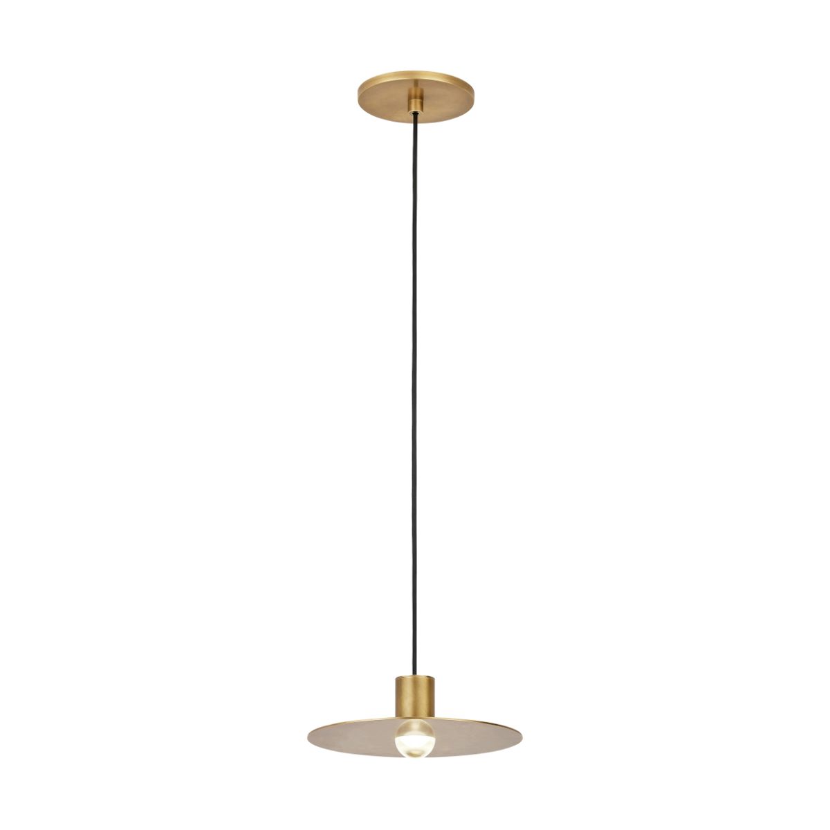 EAVES 8 in. LED Pendant Light Natural Brass Finish - Bees Lighting