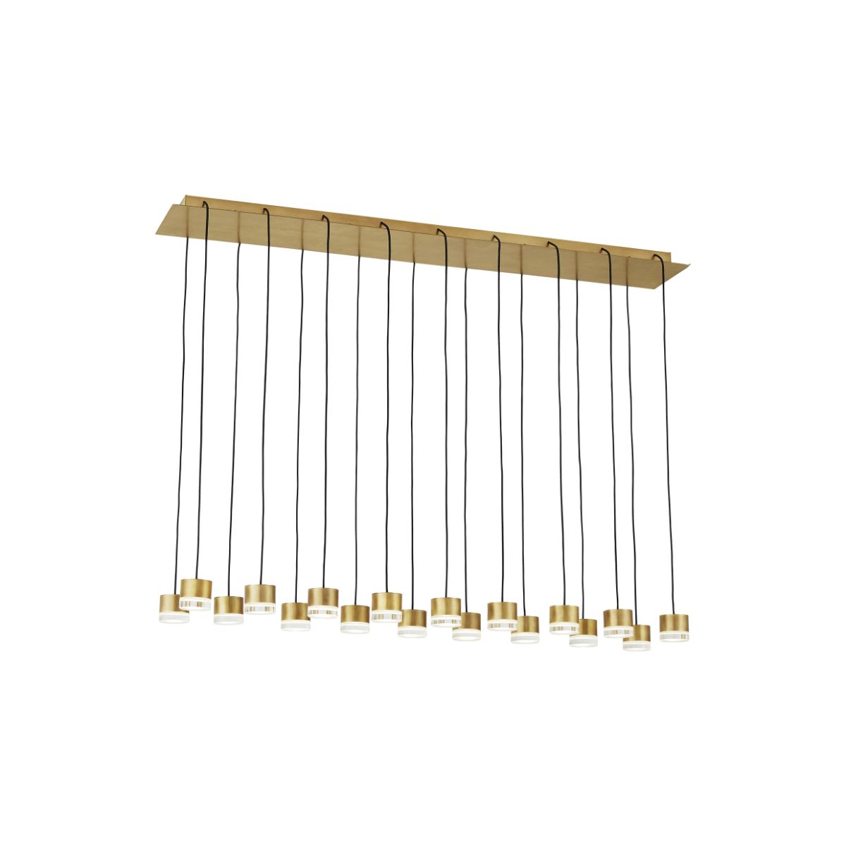 Gable 45 in. 18 Lights LED Chandelier 120V Natural Brass Finish - Bees Lighting