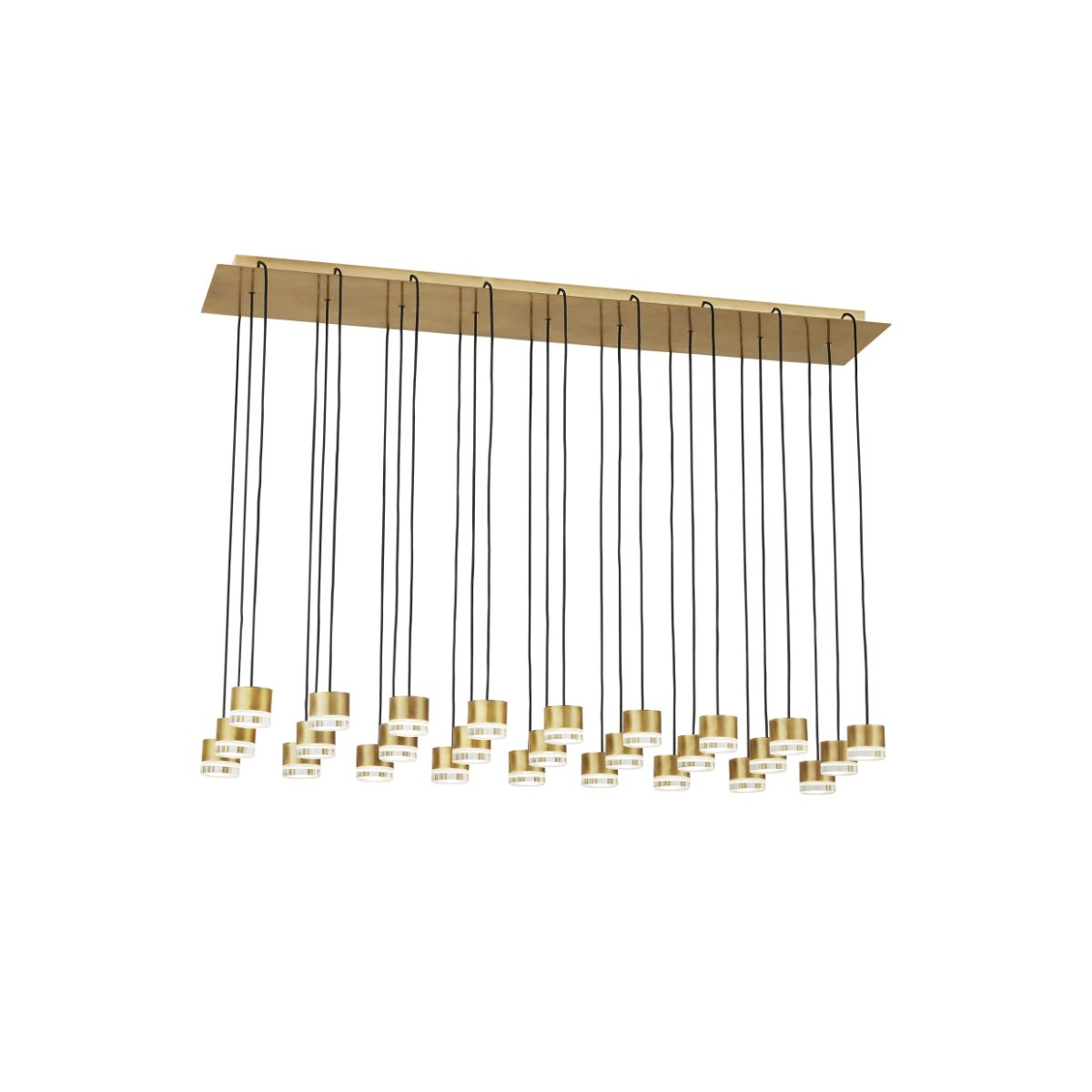 Gable 45 in. 27 Lights LED Chandelier 120V Natural Brass Finish - Bees Lighting