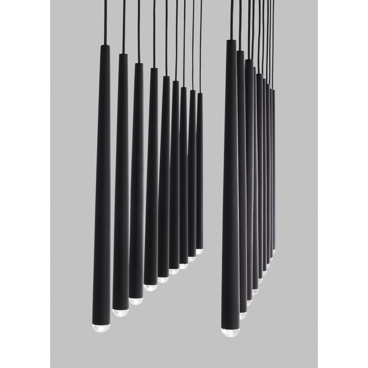 Pylon 43 in. 18 Lights LED Chandelier 120V Black Finish - Bees Lighting