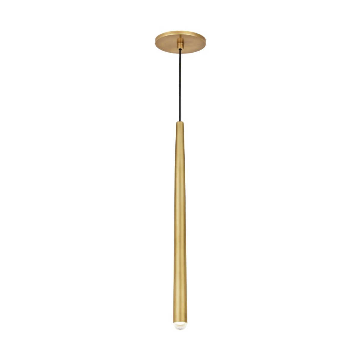 Pylon 19 in. LED Pendant Light 120-277V Natural Brass Finish - Bees Lighting