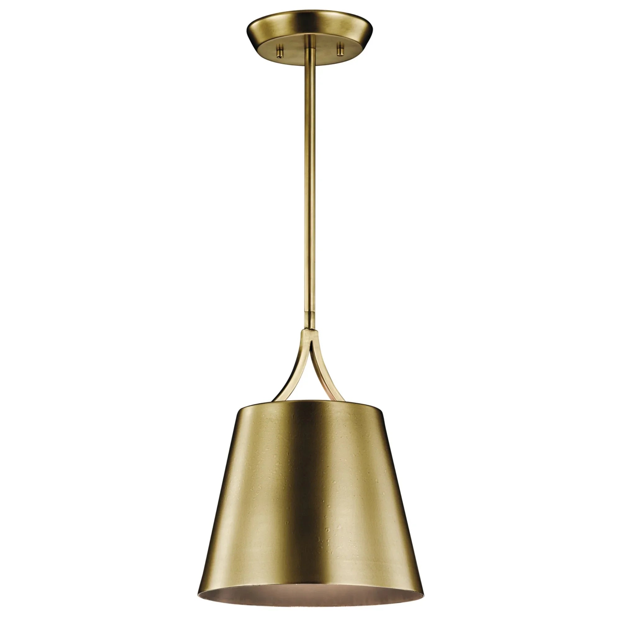 Maclain 10" Mini Pendant, Natural Brass Finish - Bees Lighting