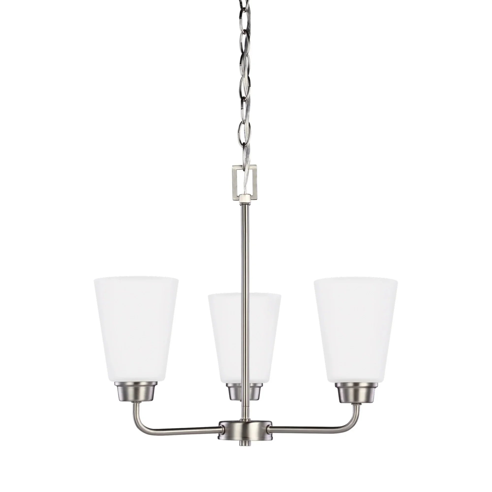 Kerrville 18" 3-Light Chandelier, Brushed Nickel Finish - Bees Lighting