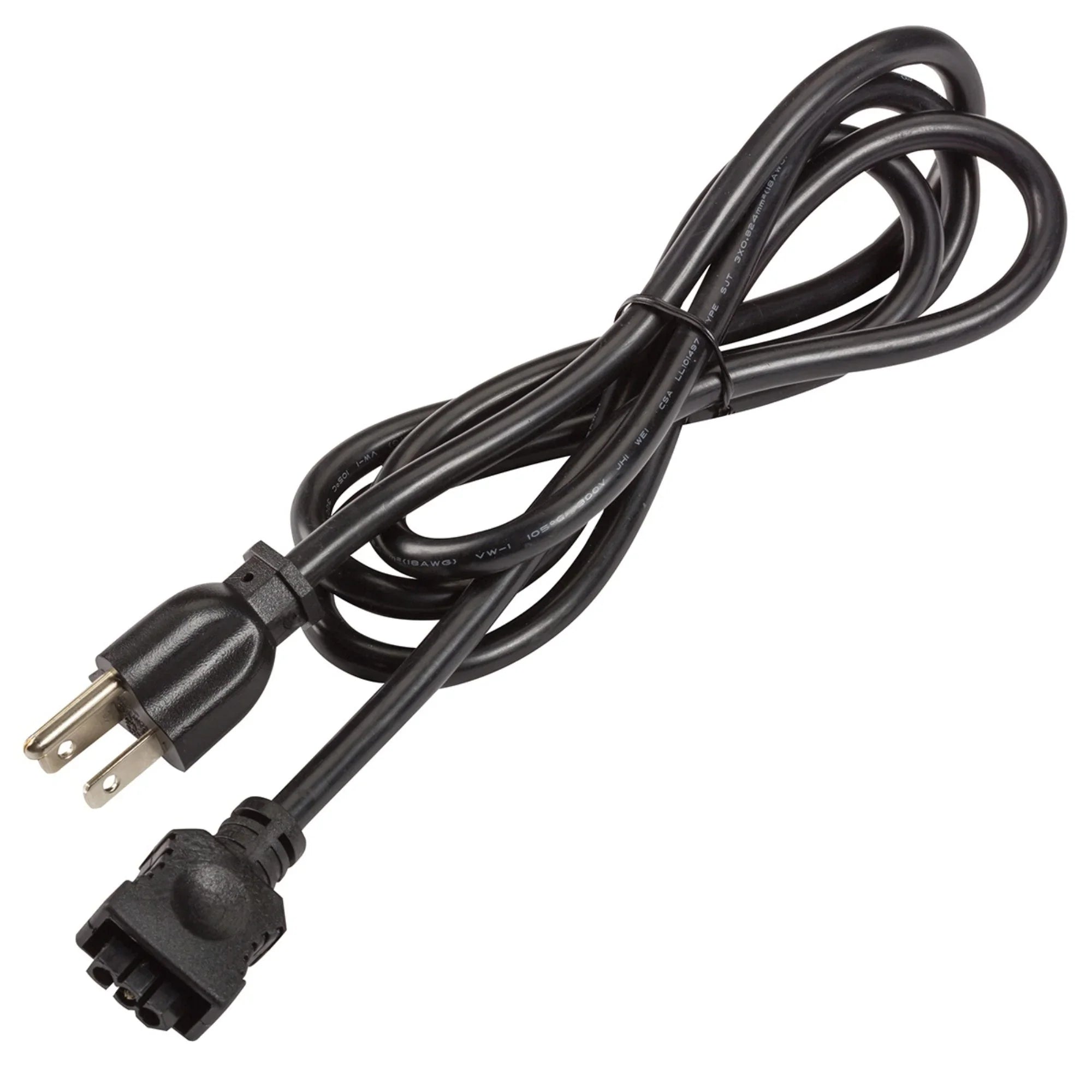 5ft 3-Prong Cord for 6U Under cabinet lights, Black - Bees Lighting