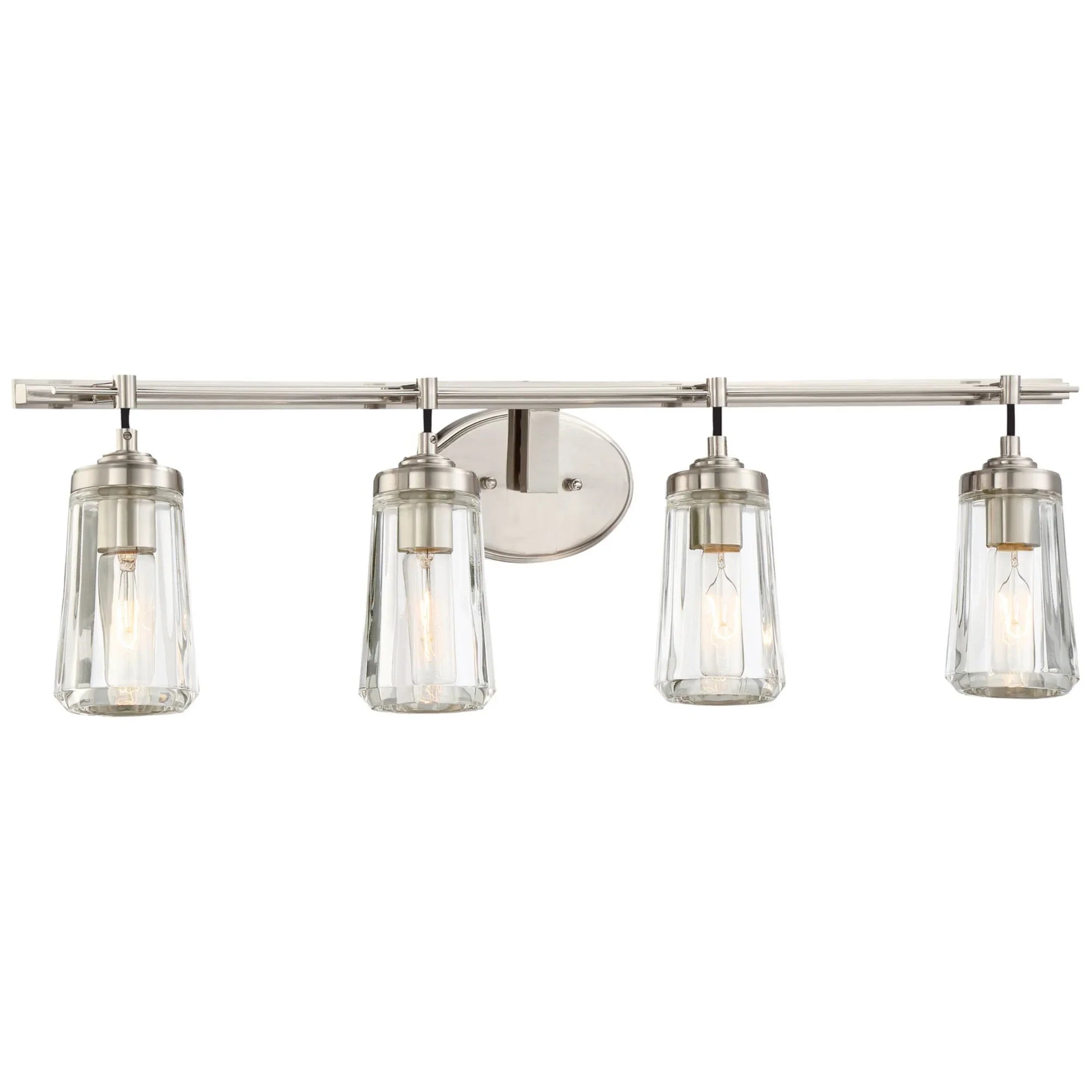 Poleis 32" 4-Light Bath Vanity, Brushed Nickel Finish - Bees Lighting