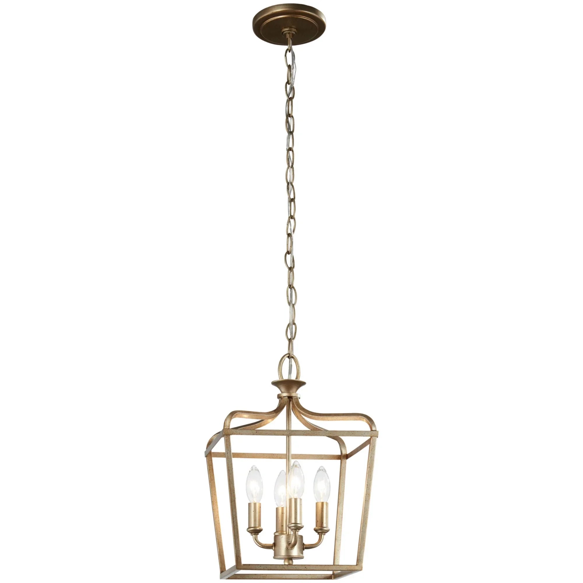 Laurel Estate 15" 4-Light Foyer Semi-Flush/Pendant, Brio Gold Finish - Bees Lighting