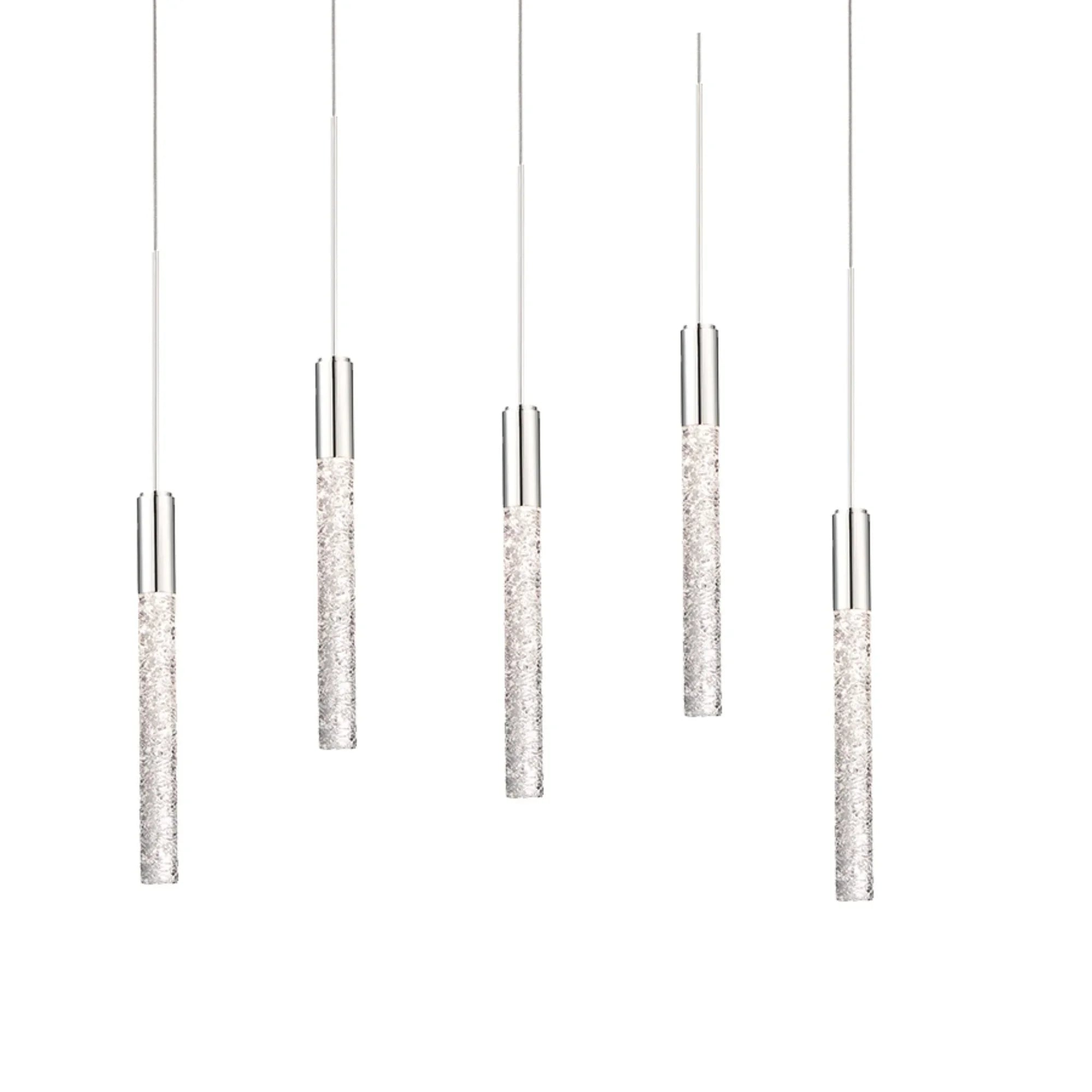 Magic 17" 5-Light LED Pendant, Polished Nickel Finish - Bees Lighting