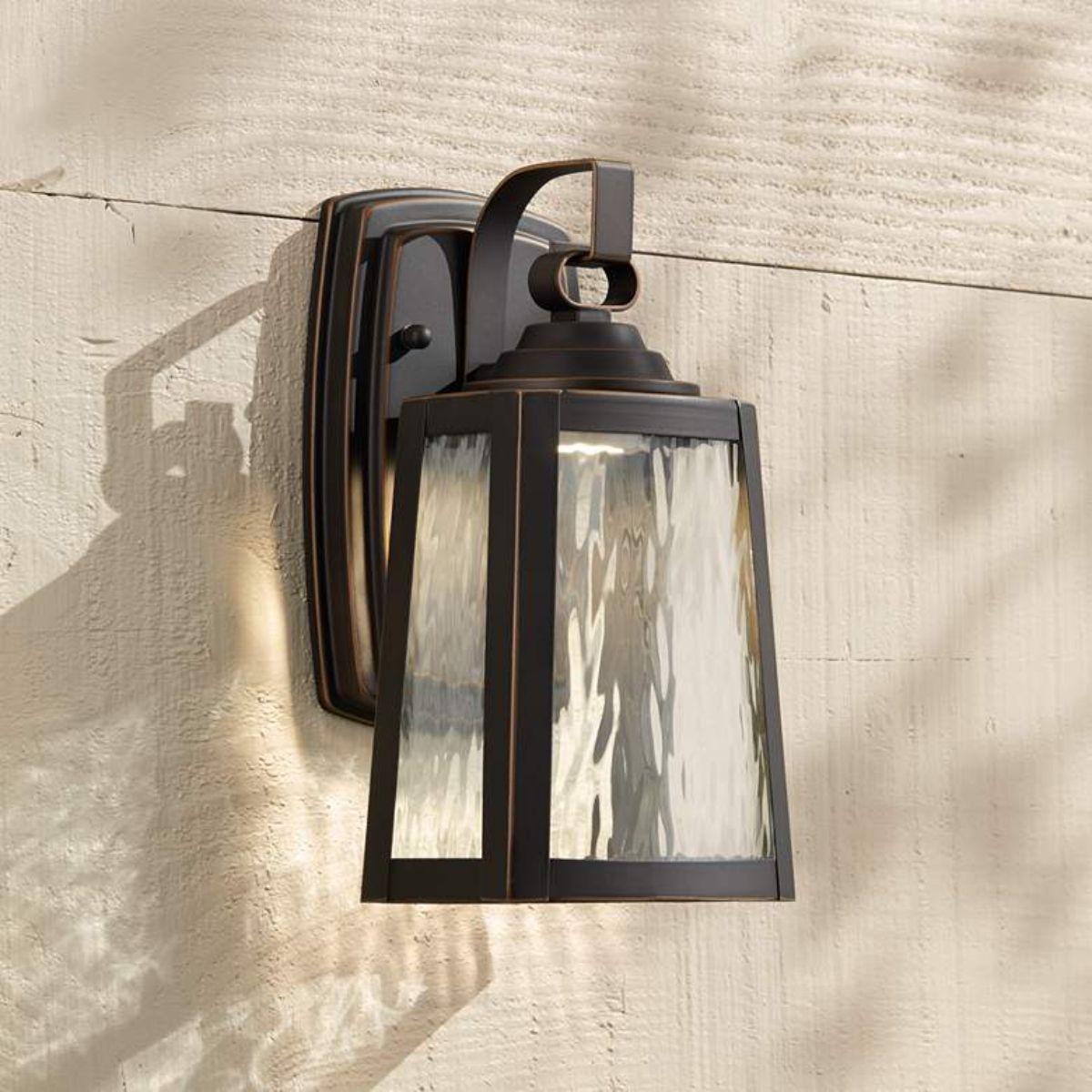 Talera 11 in. LED Outdoor Wall Lantern Oil Rubbed Bronze & Gold Finish - Bees Lighting