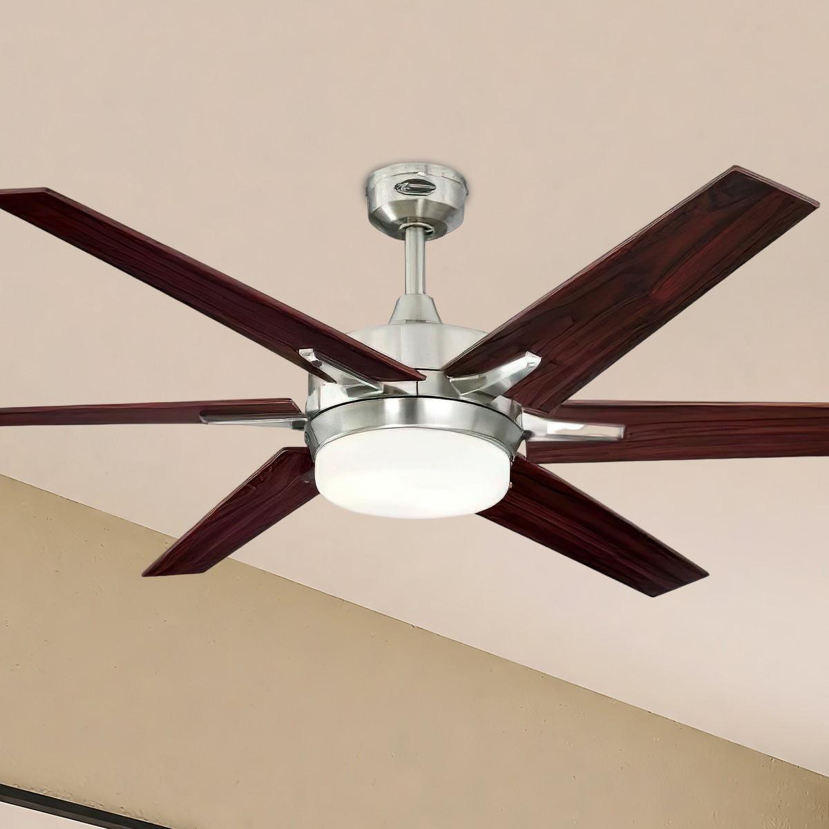 Cayuga 60 Inch Windmill Smart Ceiling Fan With Light And Remote, 6 Blades - Bees Lighting