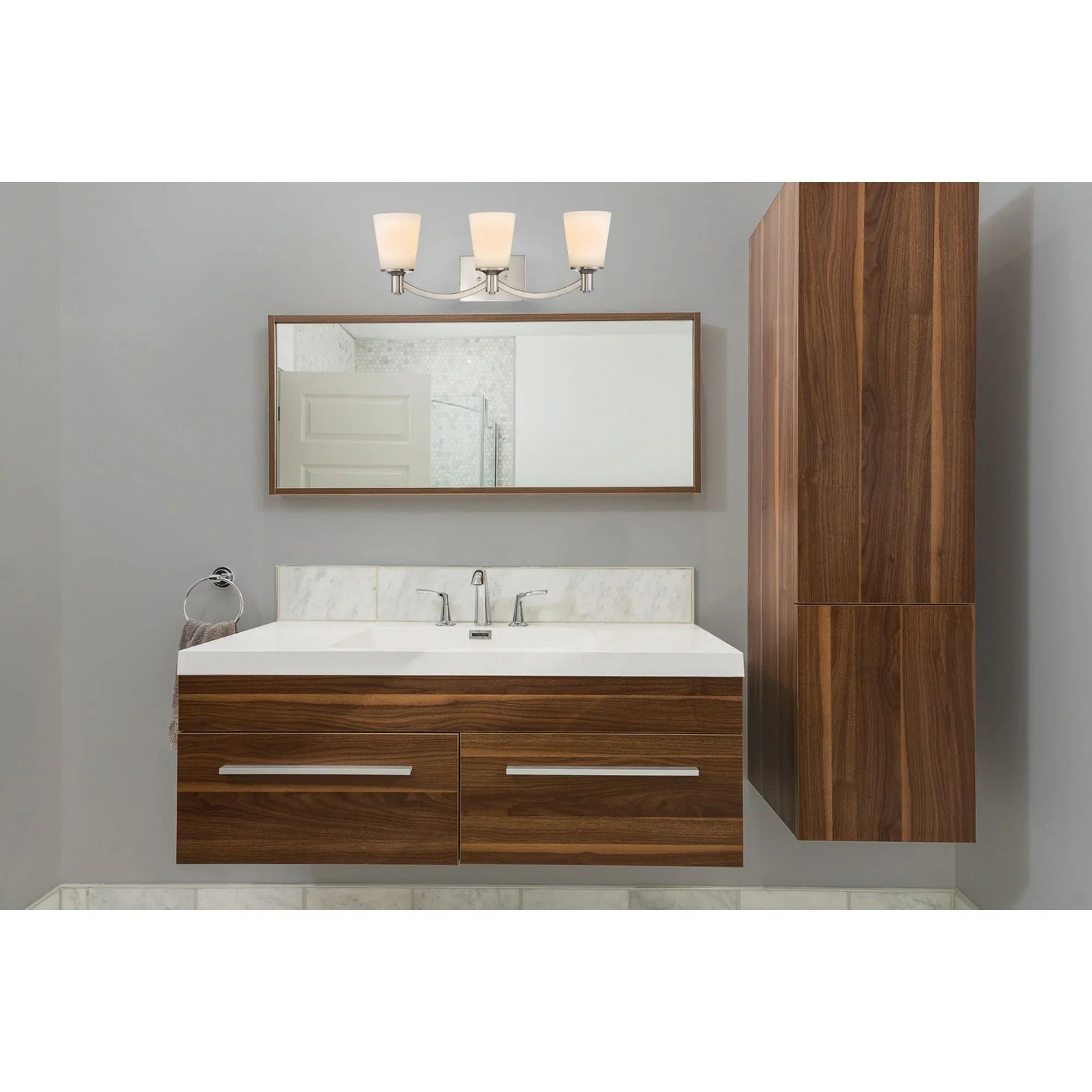 Laguna 24" 3 Lights Vanity Light, Nickel Finish - Bees Lighting