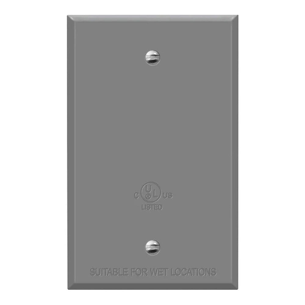 1-Gang Weatherproof Metallic Blank Wall Plate Gray
