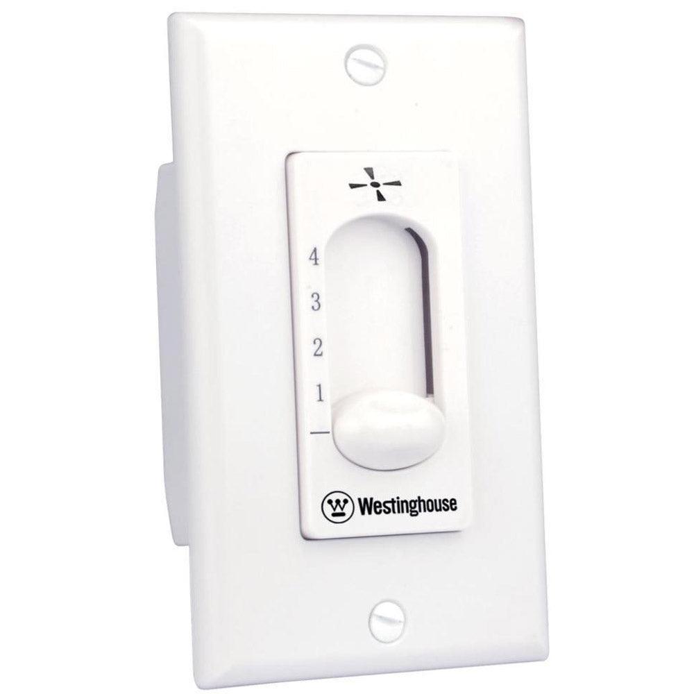 Single Slide 4 Speed Ceiling Fan Wall Control, White Finish - Bees Lighting