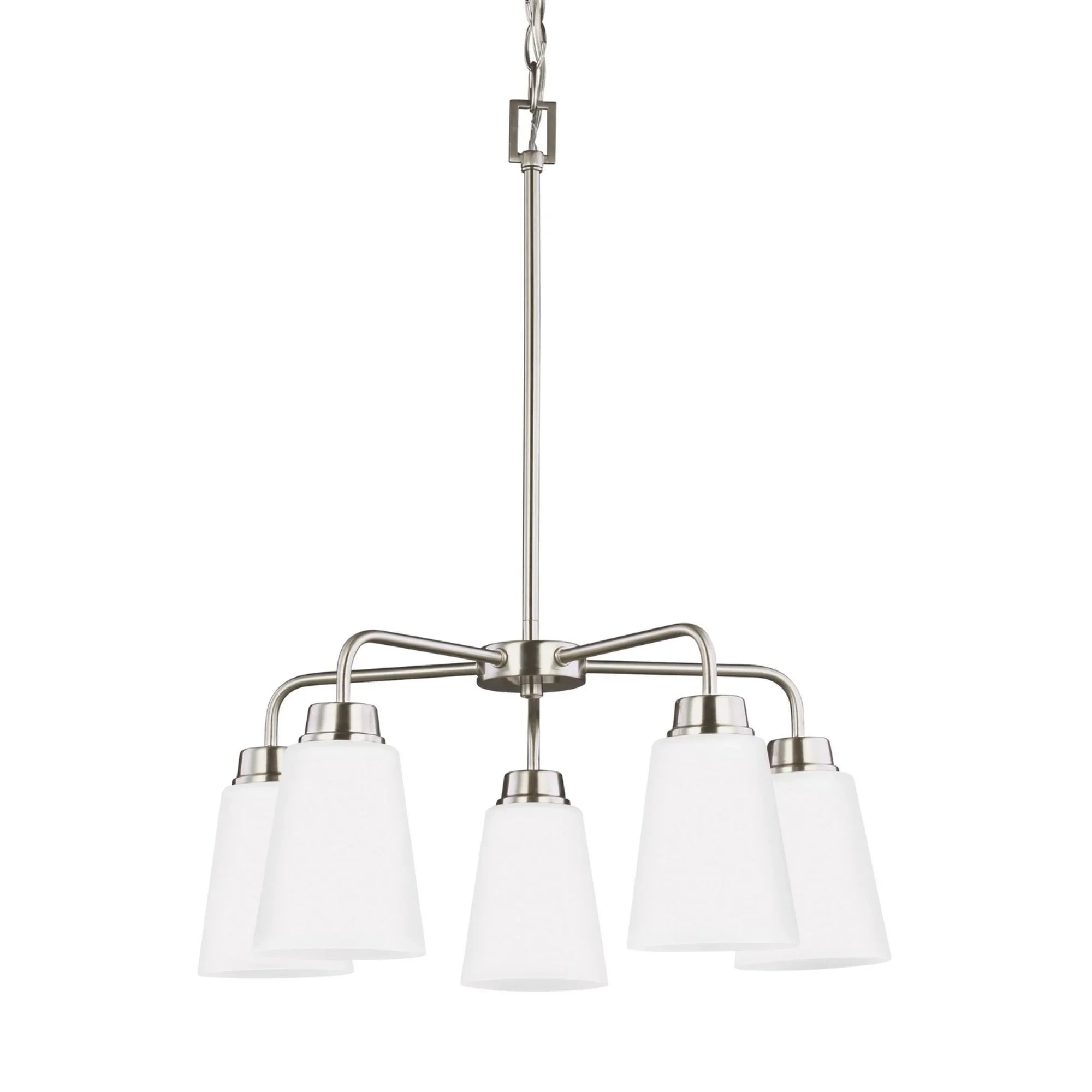 Kerrville 20" 5-Light LED Chandelier, Brushed Nickel Finish - Bees Lighting