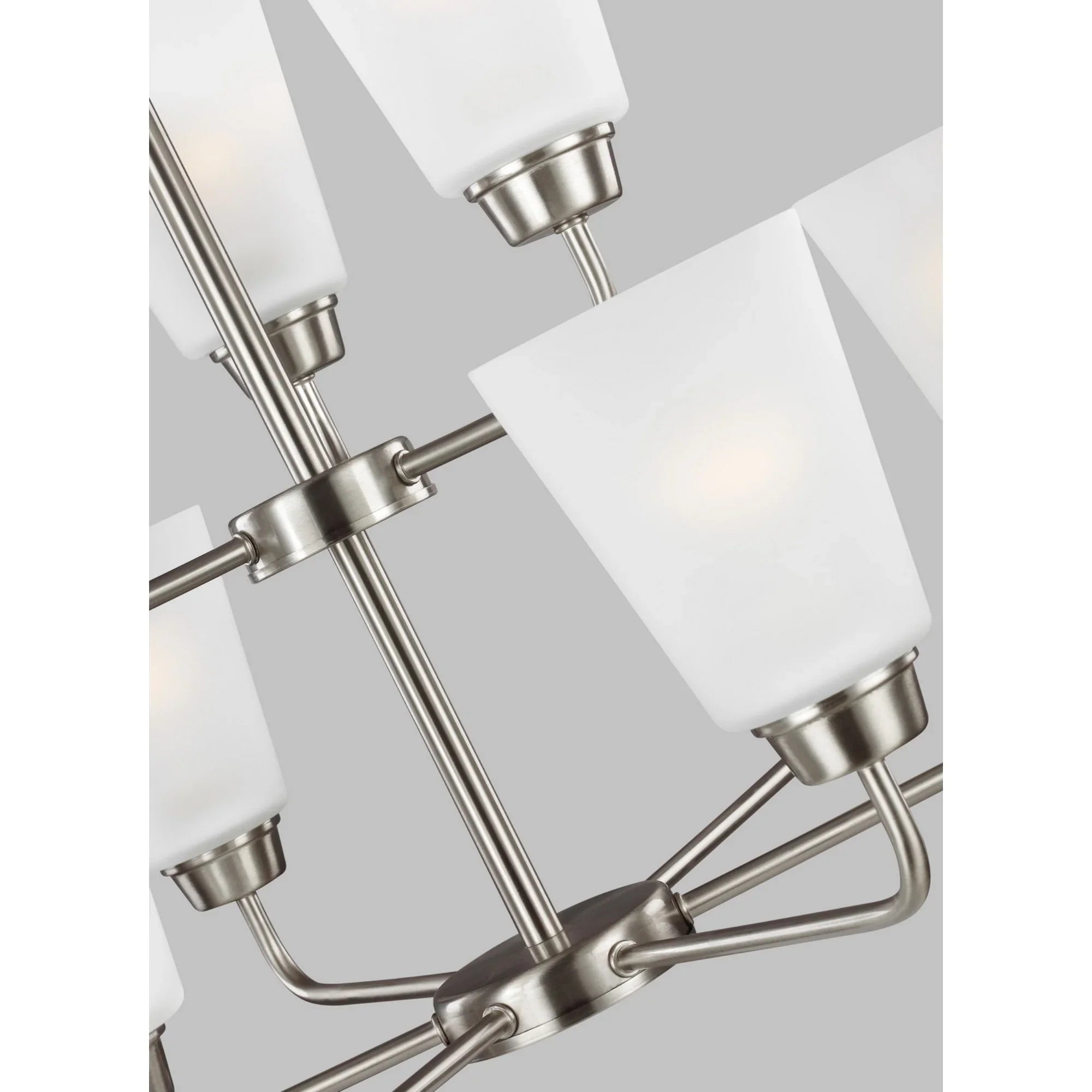 Kerrville 29" 9-Light LED Chandelier, Brushed Nickel Finish - Bees Lighting