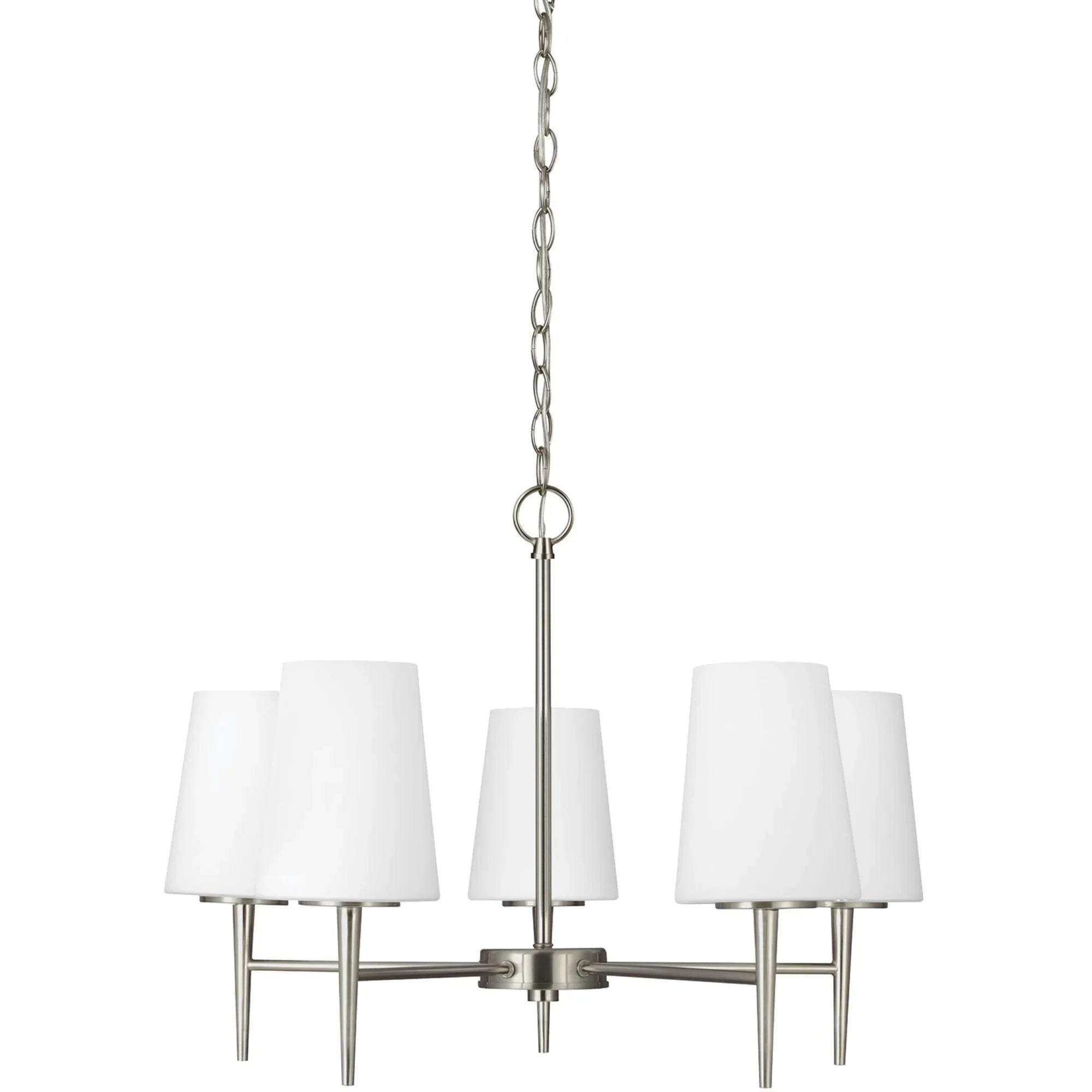 Driscoll 25" 5-Light LED Chandelier, Brushed Nickel Finish - Bees Lighting