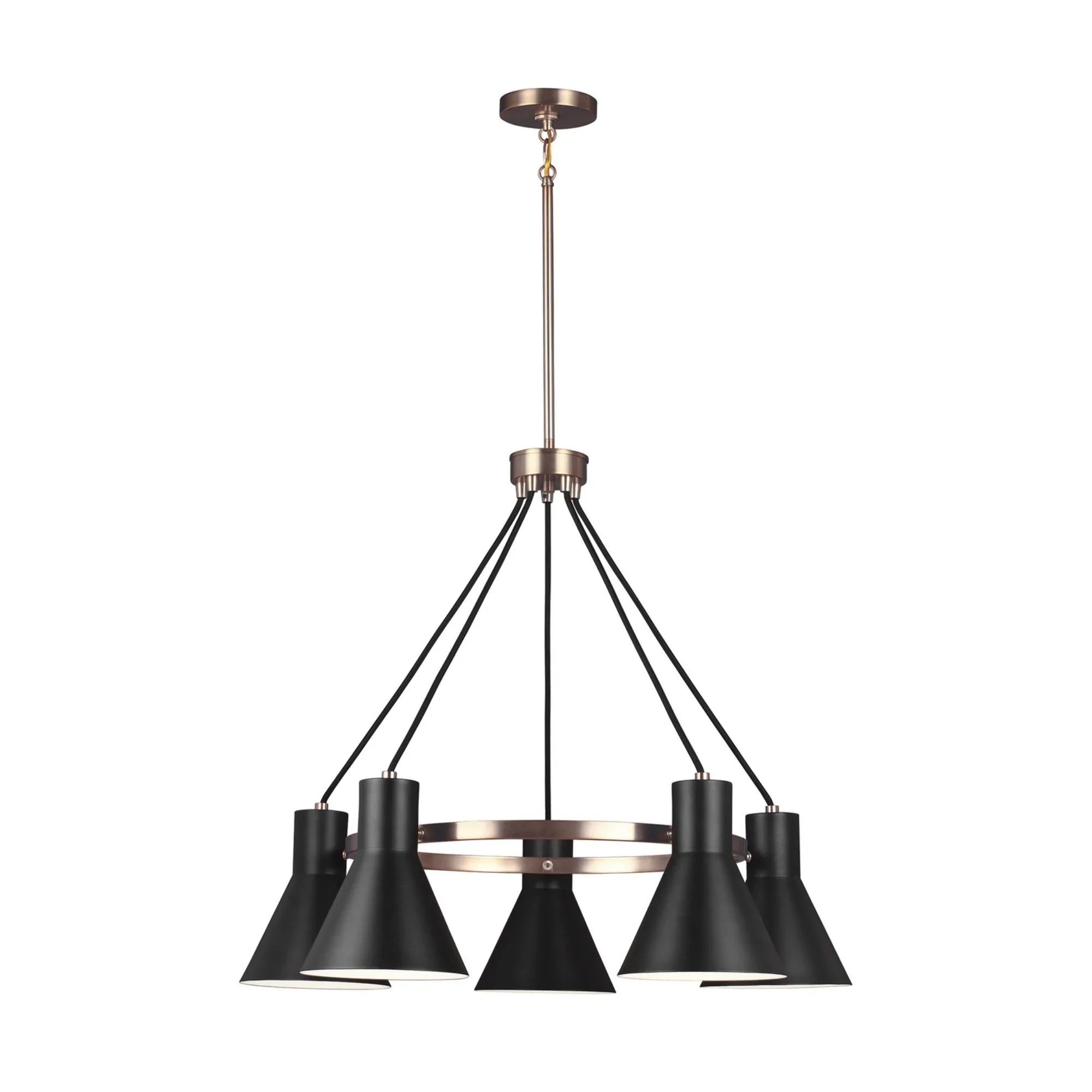 Towner 29" 5-Light Chandelier, Satin Brass Finish - Bees Lighting