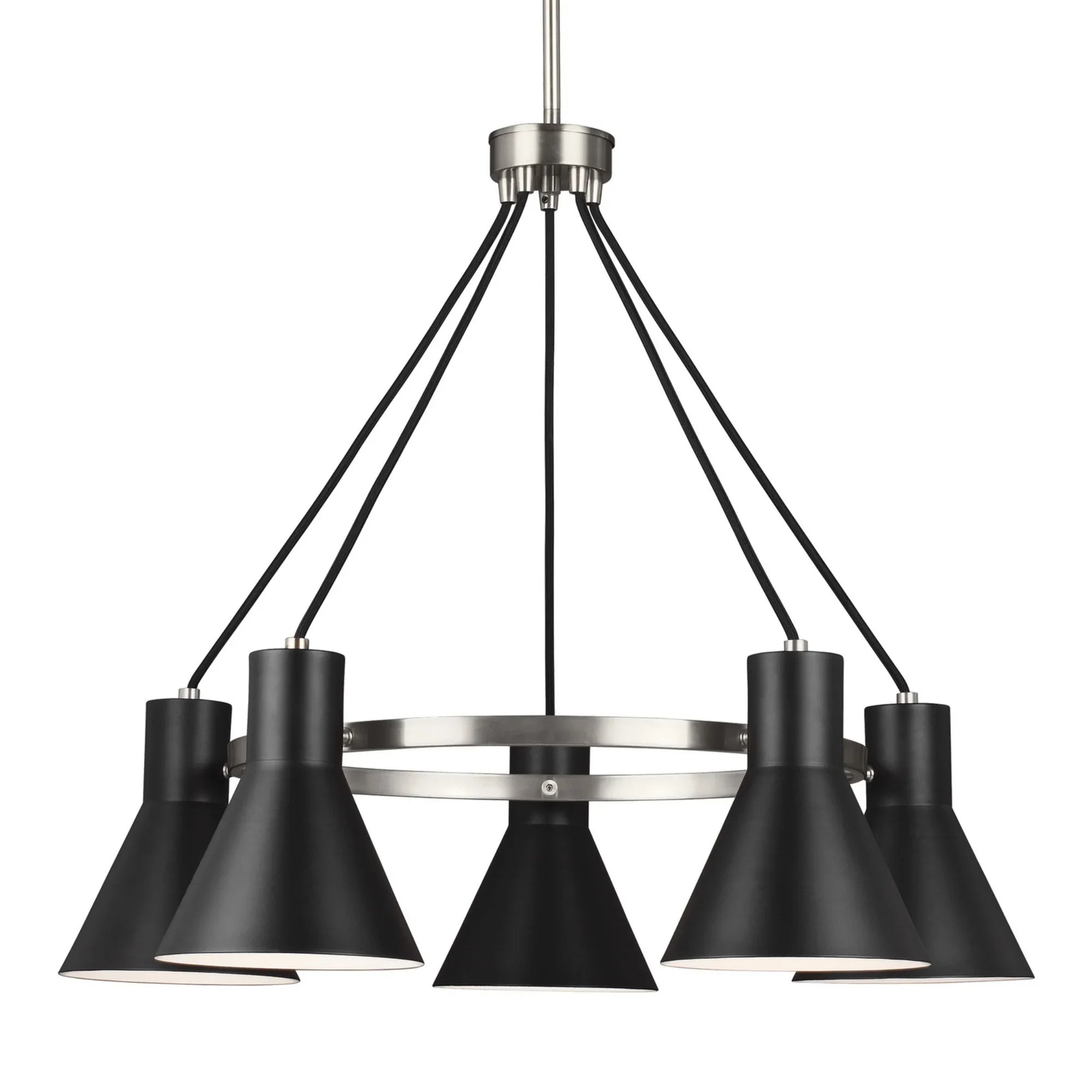 Towner 29" 5-Light Chandelier, Brushed Nickel Finish - Bees Lighting