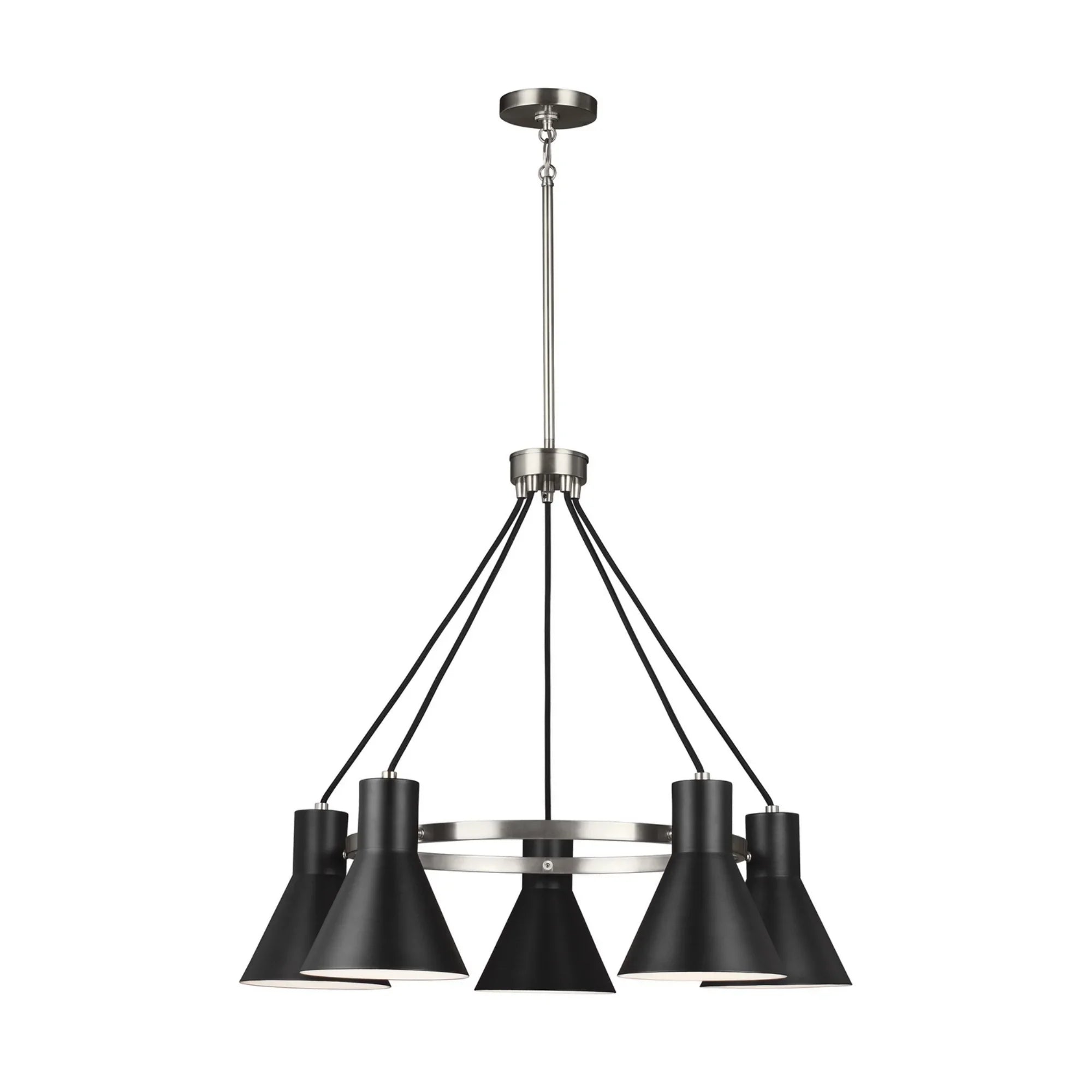 Towner 29" 5-Light Chandelier, Brushed Nickel Finish - Bees Lighting