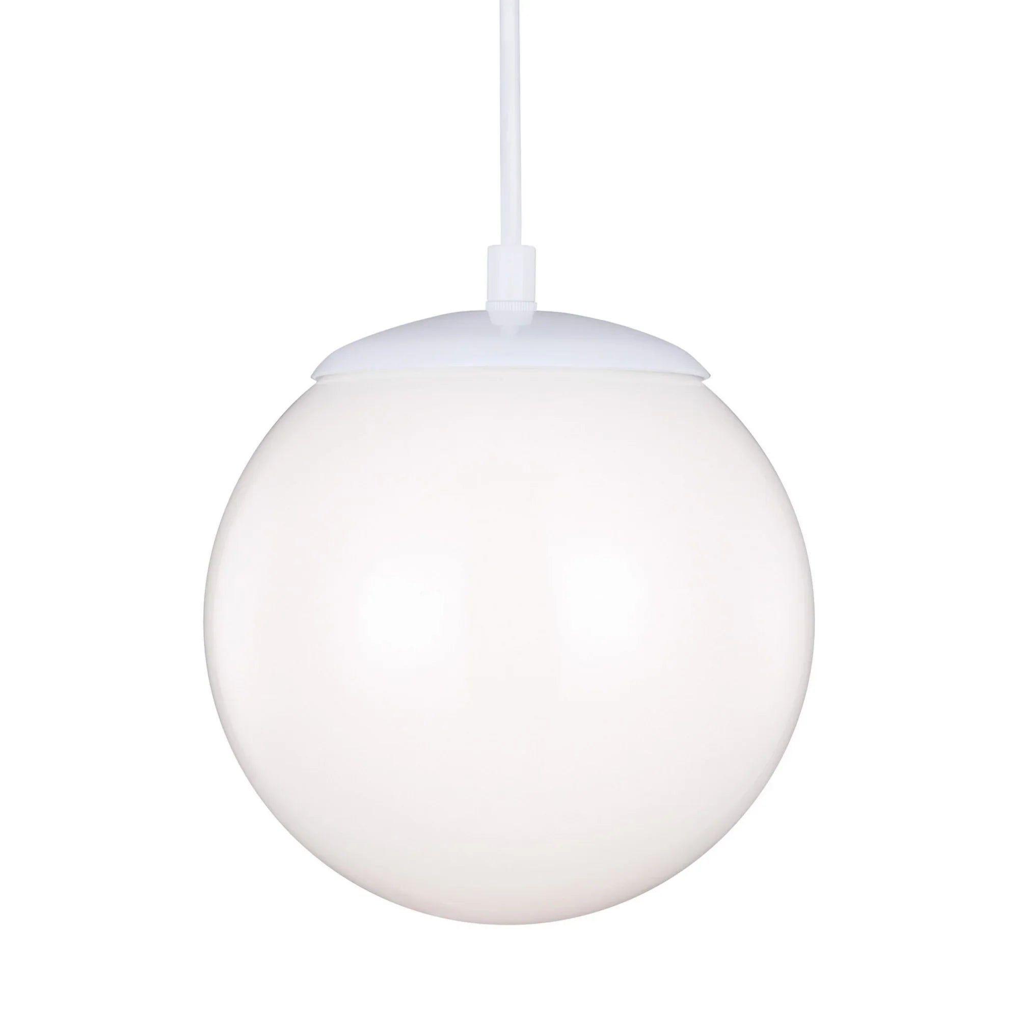 Leo Hanging Globe 8" LED Small Pendant, White Finish - Bees Lighting