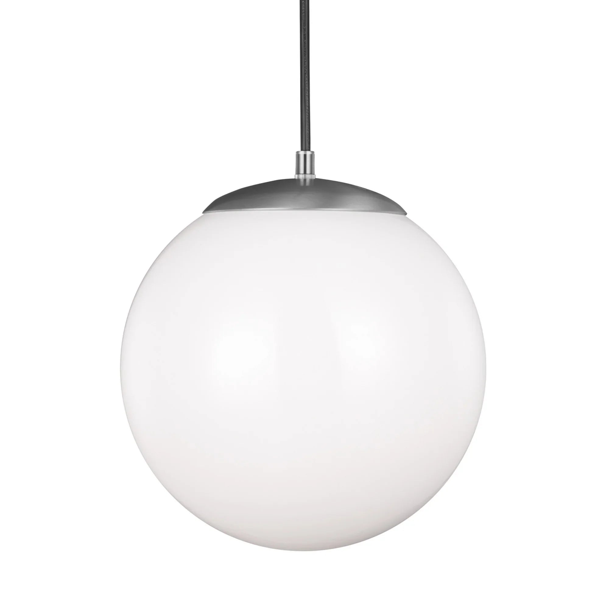 Leo Hanging Globe 12" Large Pendant, Satin Aluminum Finish - Bees Lighting