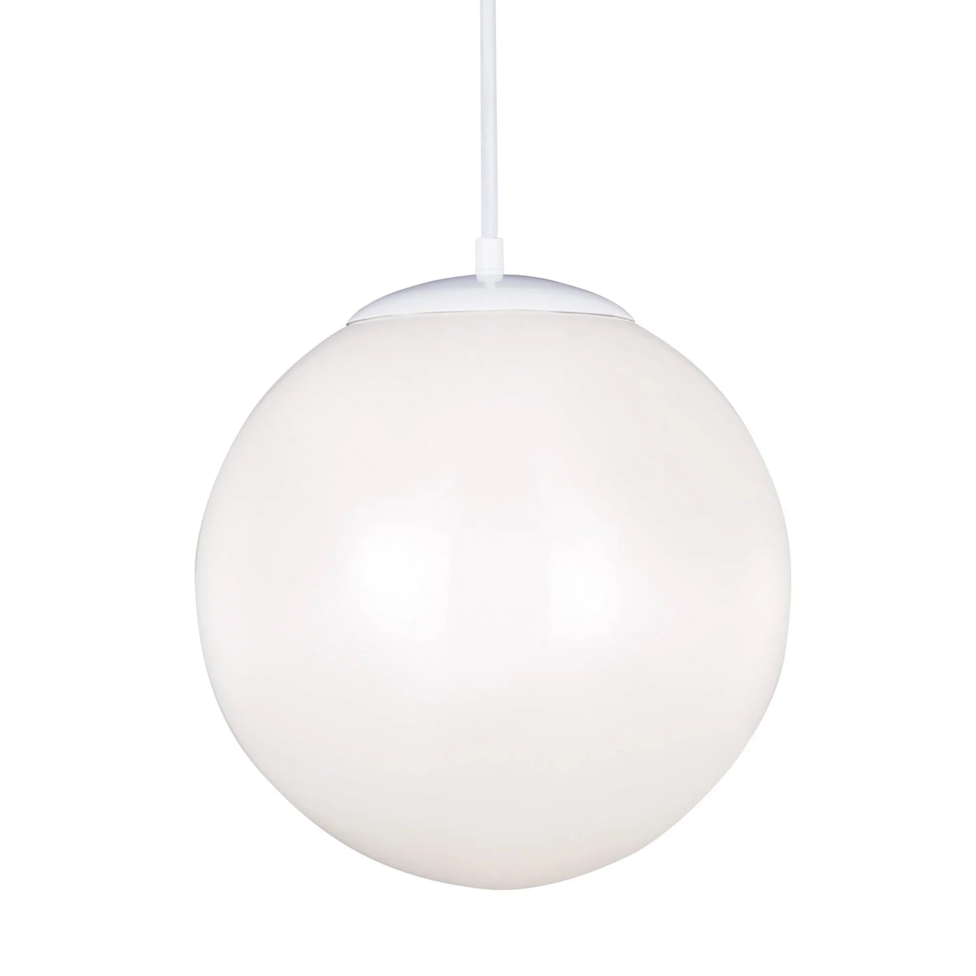 Leo Hanging Globe 14" LED X-Large Pendant, White Finish - Bees Lighting