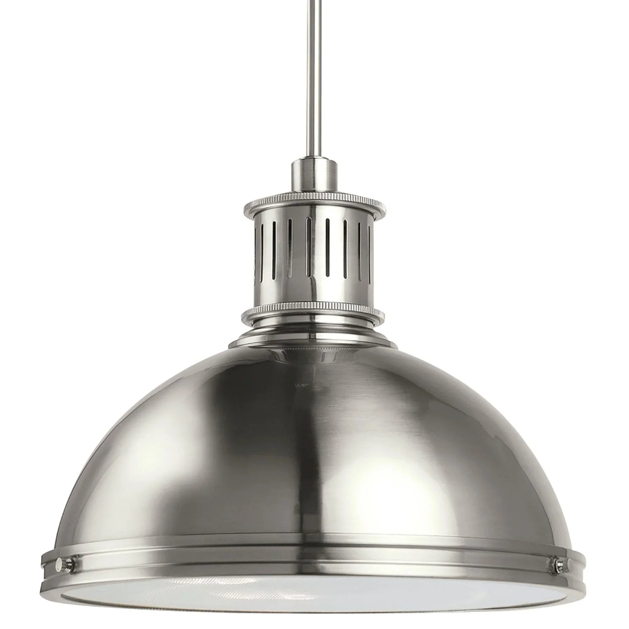 Pratt Street Metal 16" 3-Light LED Pendant, Brushed Nickel Finish - Bees Lighting