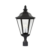 Brentwood 26" LED Outdoor Post Lantern, Black Finish with Clear Glass - Bees Lighting