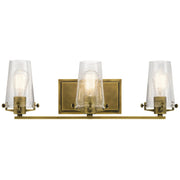 Alton 24" 3-Light Bath Vanity Light, Natural Brass Finish - Bees Lighting