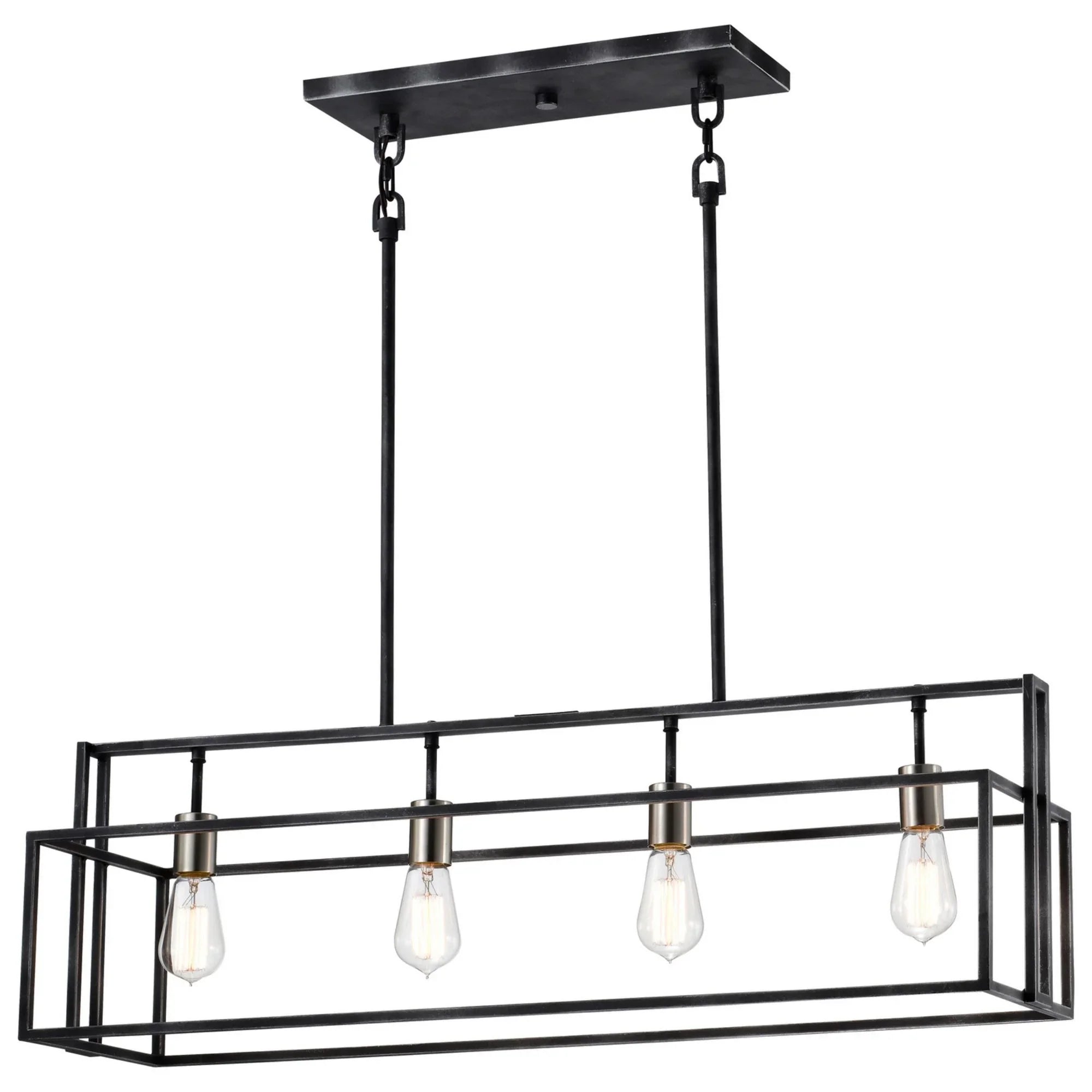 Lake 36" 4 Lights Pendant, Black Finish - Bees Lighting