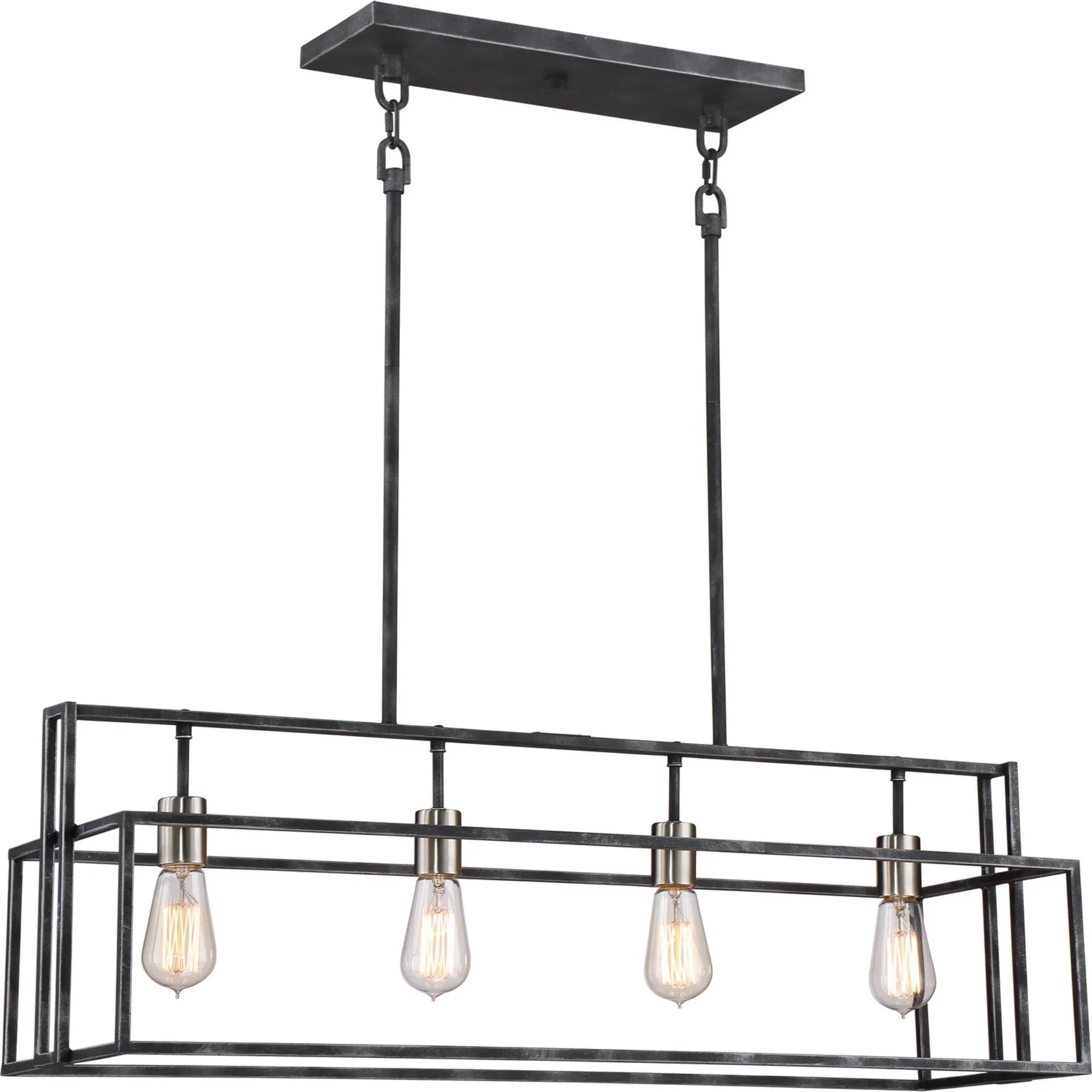 Lake 36" 4 Lights Pendant, Black Finish - Bees Lighting
