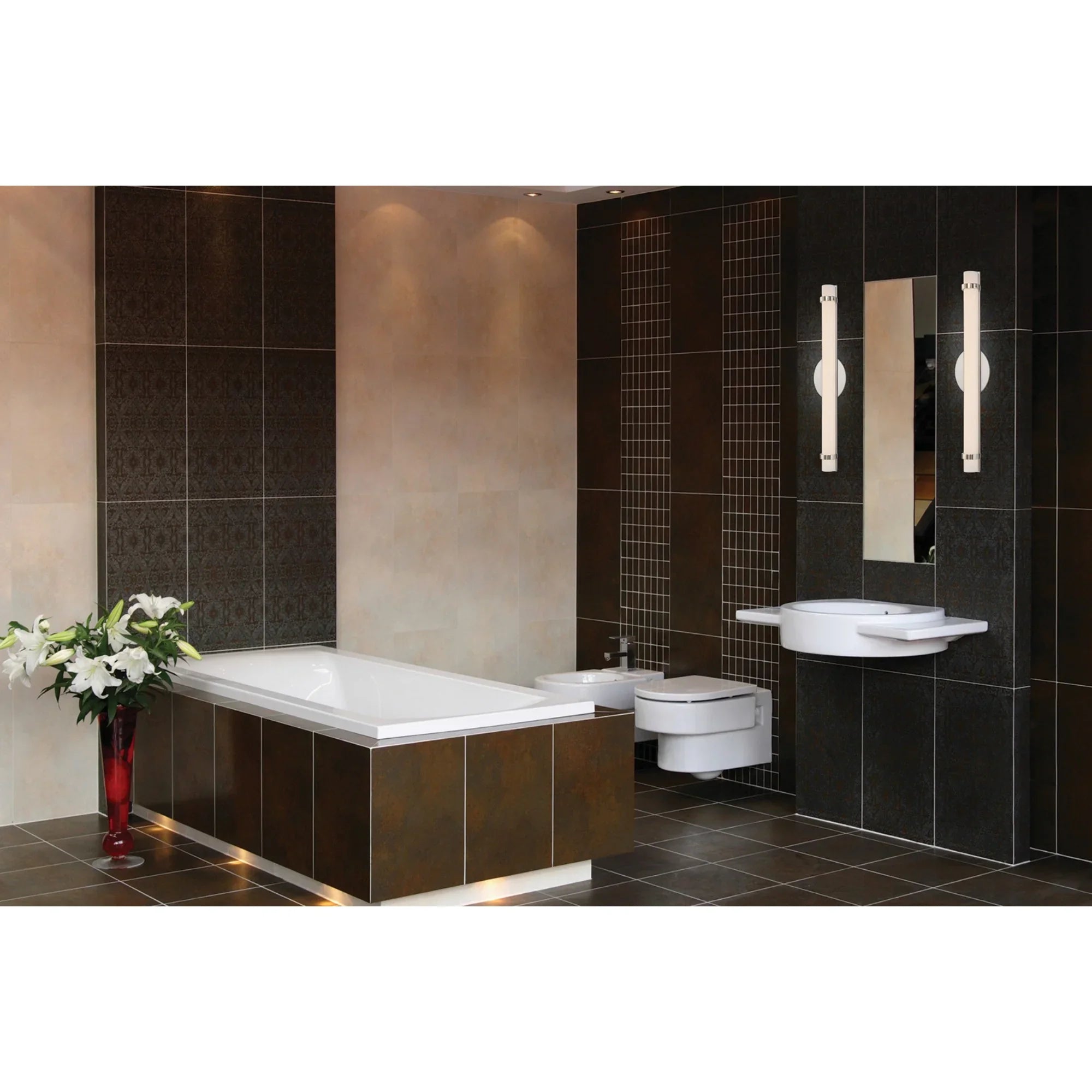 Slice 24" LED Vanity Light, 2000 Lm 3000K, Nickel Finish - Bees Lighting