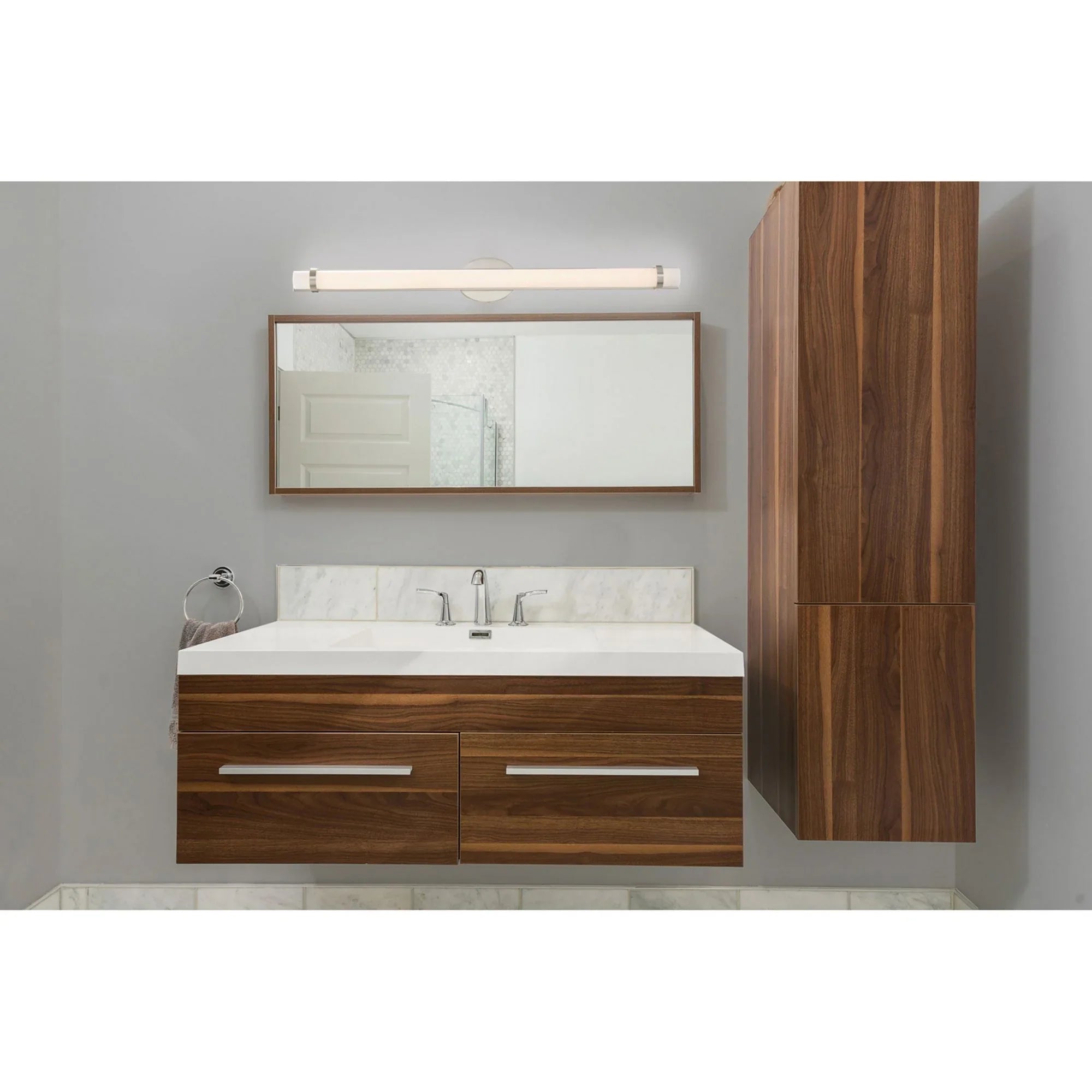 Slice 36" LED Vanity Light, 3100 Lm 3000K, Nickel Finish - Bees Lighting