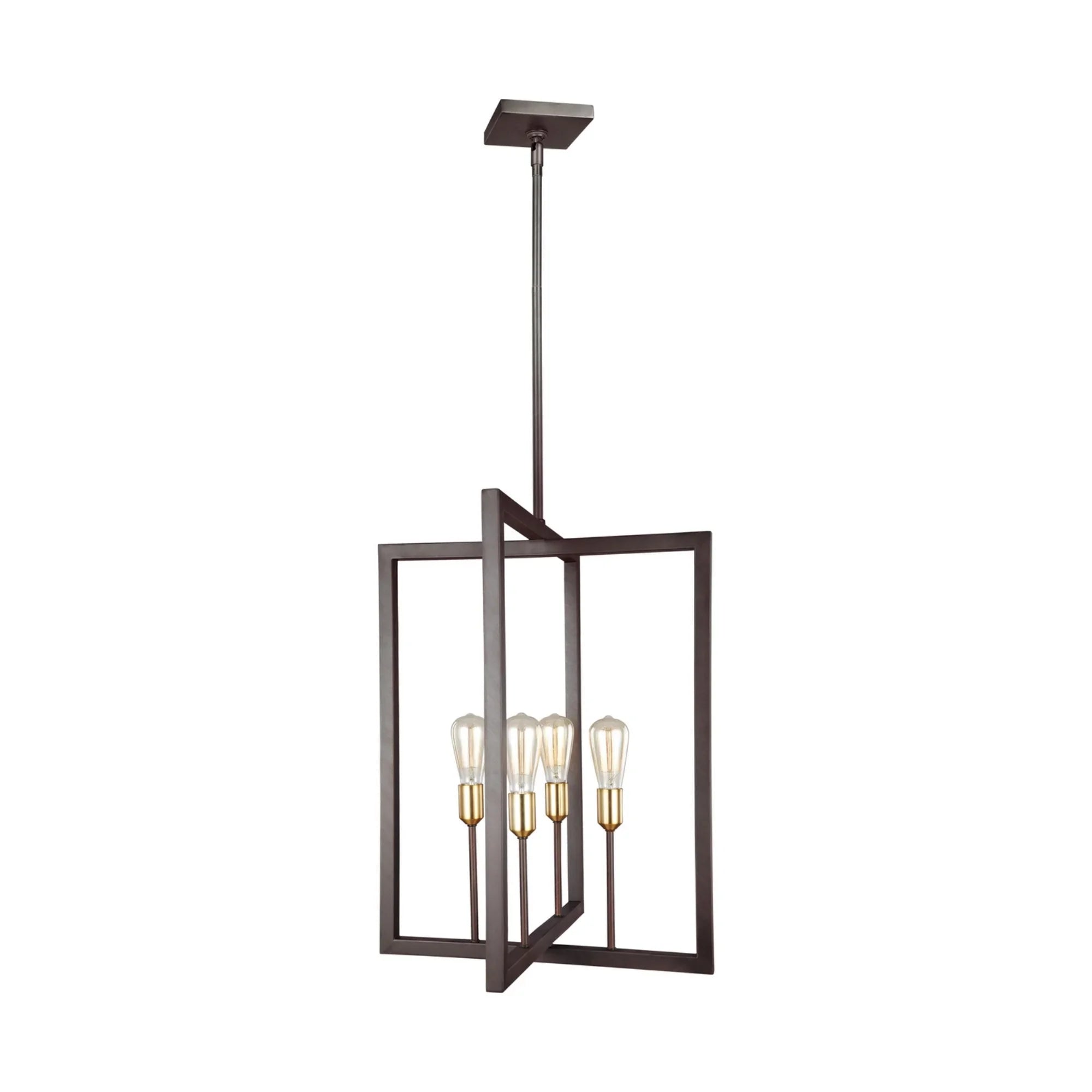 Finnegan 21" 4-Light Tall Lantern, New World Bronze Finish - Bees Lighting