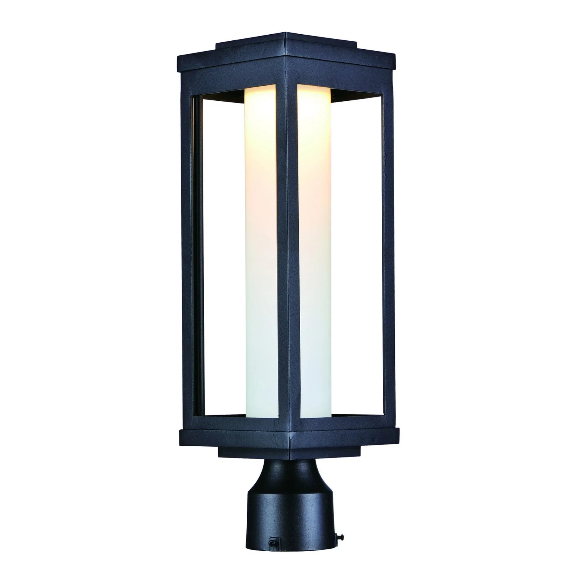 Salon LED 20" LED Outdoor Post/Pier Mount, Black Finish, White Glass - Bees Lighting
