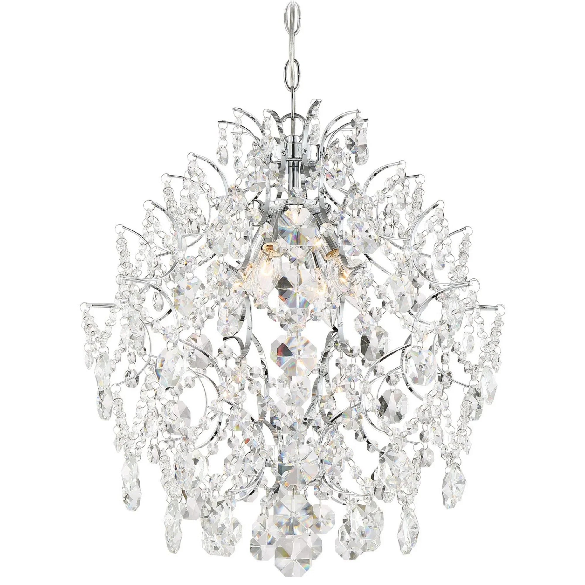Isabella's Crown 21" 4-Light Chandelier, Chrome Finish - Bees Lighting