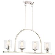 Studio 5 38" 4-Light Island Light, Polished Nickel Finish - Bees Lighting