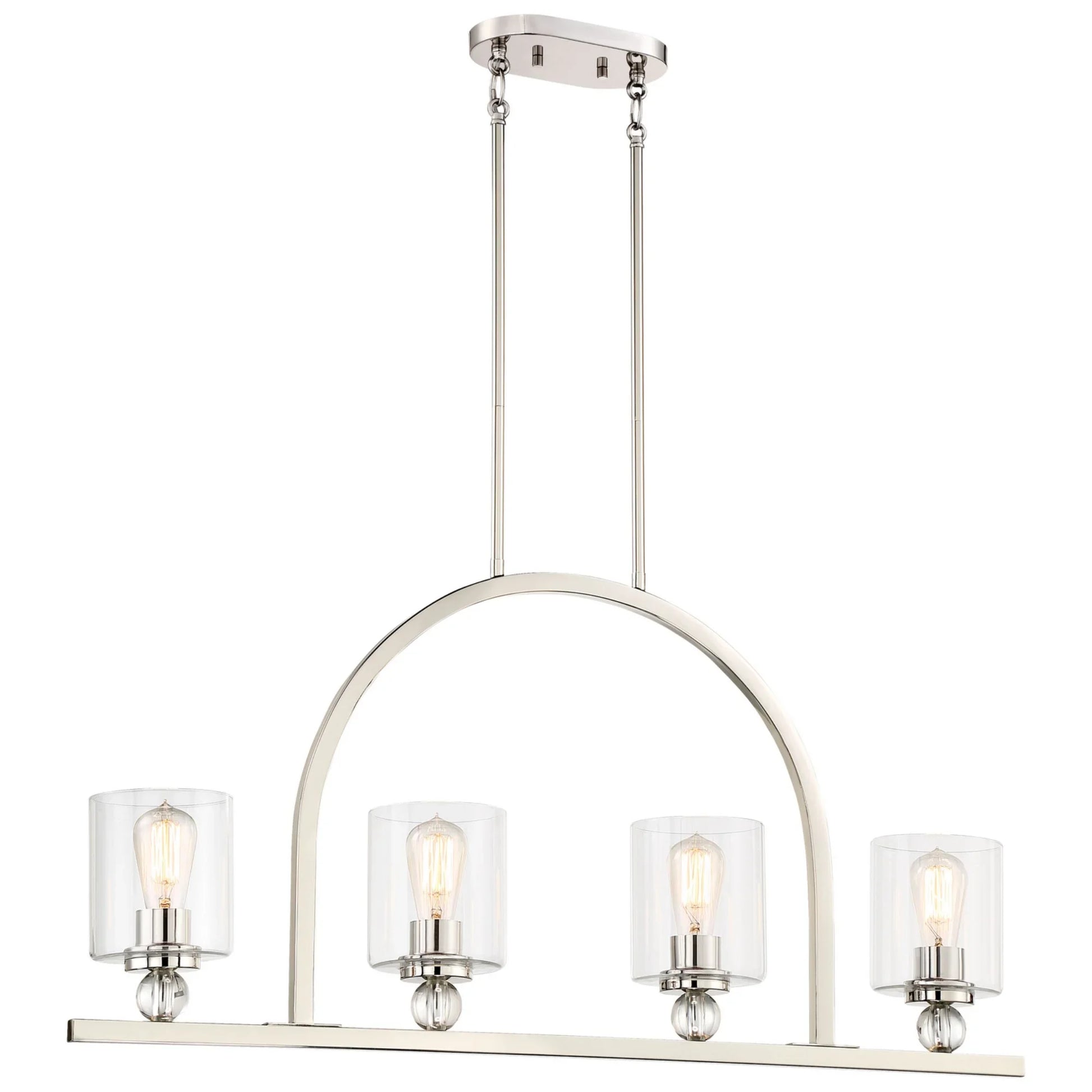 Studio 5 38" 4-Light Island Light, Polished Nickel Finish - Bees Lighting