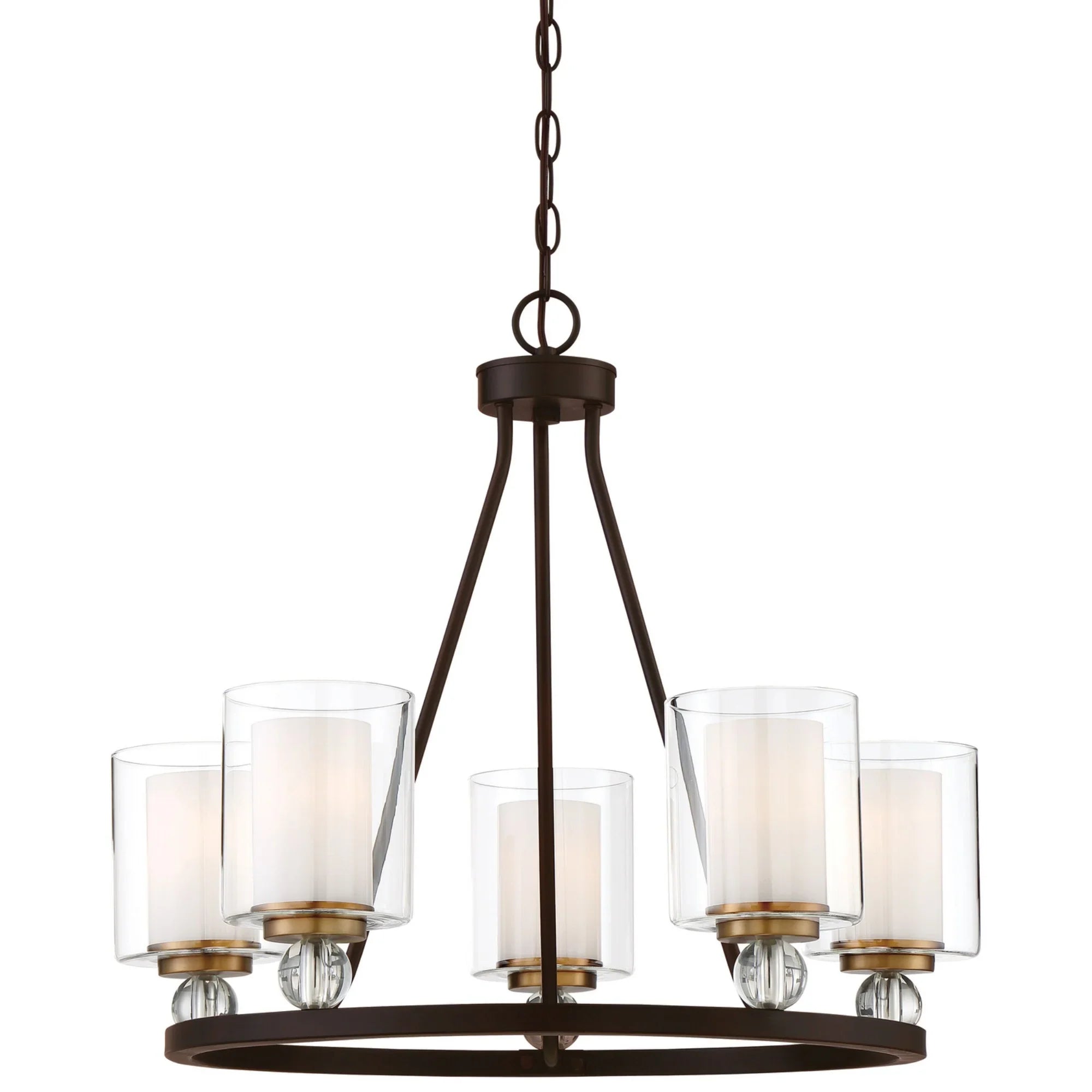 Studio 5 26" 5-Light Chandelier, Bronze & Brass Finish - Bees Lighting
