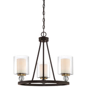 Studio 5 22" 3-Light Chandelier, Bronze & Brass Finish - Bees Lighting