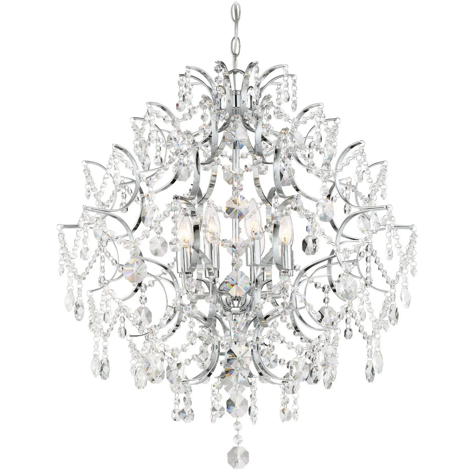 Isabella's Crown 30" 8-Light Chandelier, Chrome Finish - Bees Lighting