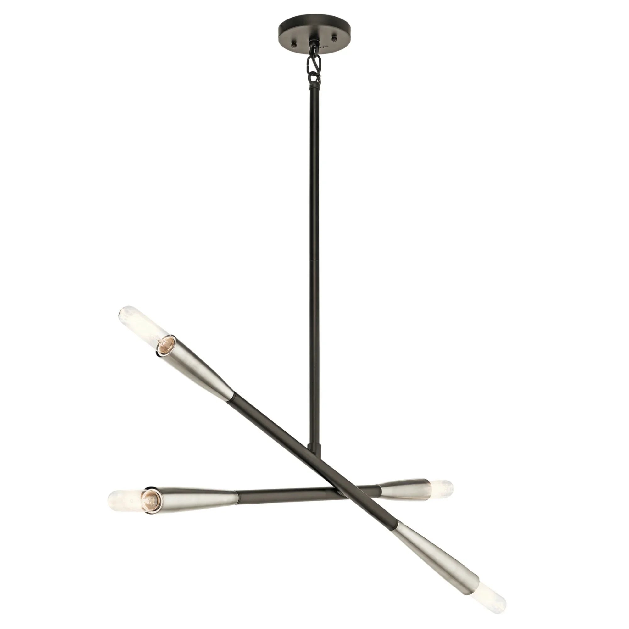 Branches 34" 4-Light Chandelier, Black Finish - Bees Lighting