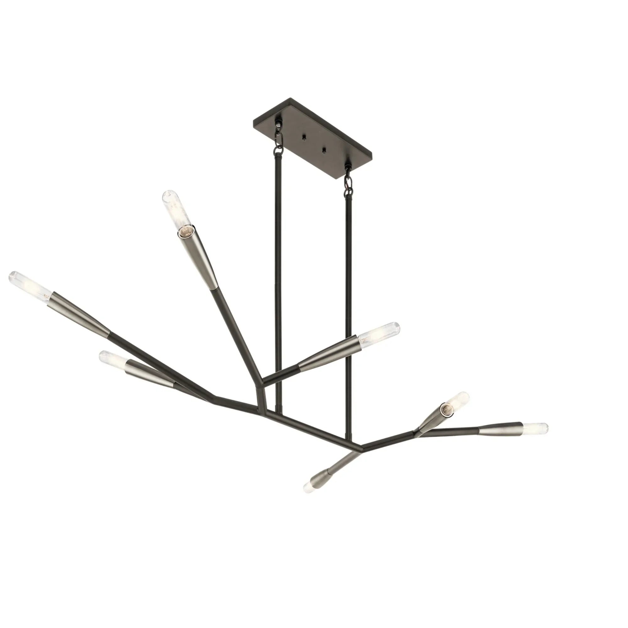Branches 49" 7-Light Chandelier, Black Finish - Bees Lighting