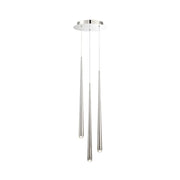 Cascade 12" 3-Light LED Pendant, Polished Nickel Finish, Crystal Cap - Bees Lighting