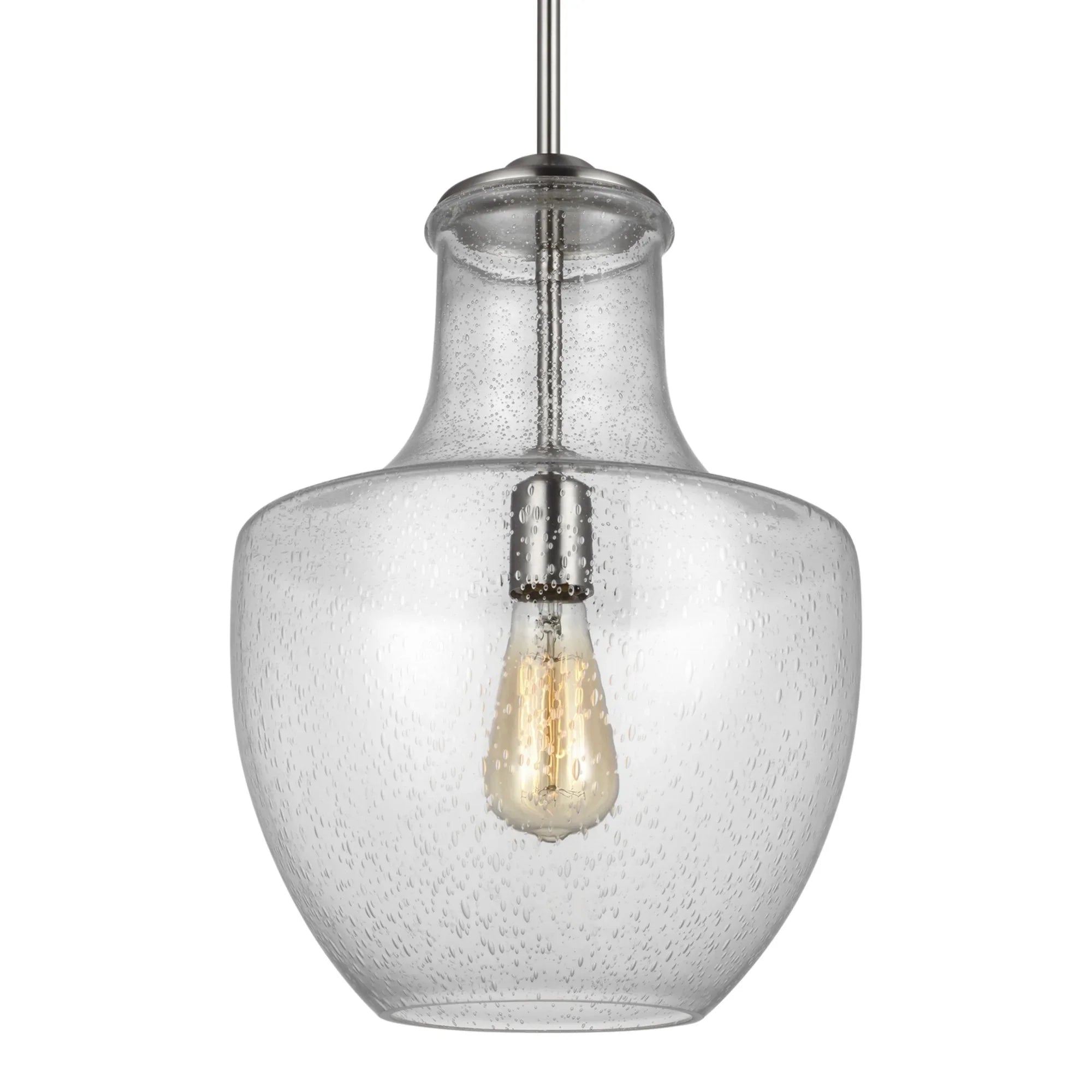 Baylor 12" Pendant, Satin Nickel Finish - Bees Lighting