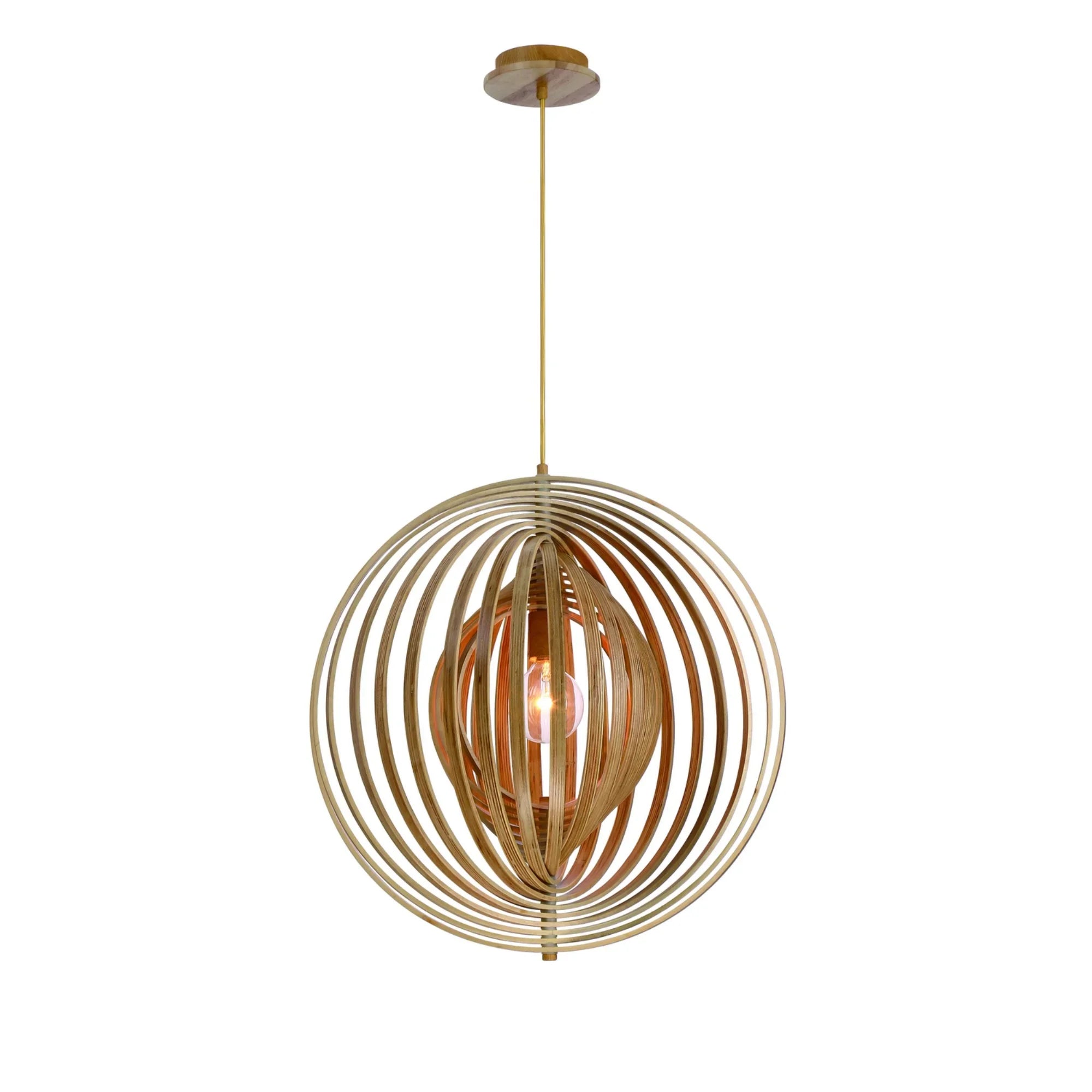 Abruzzo 24" Pendant, Natural Wood Finish - Bees Lighting