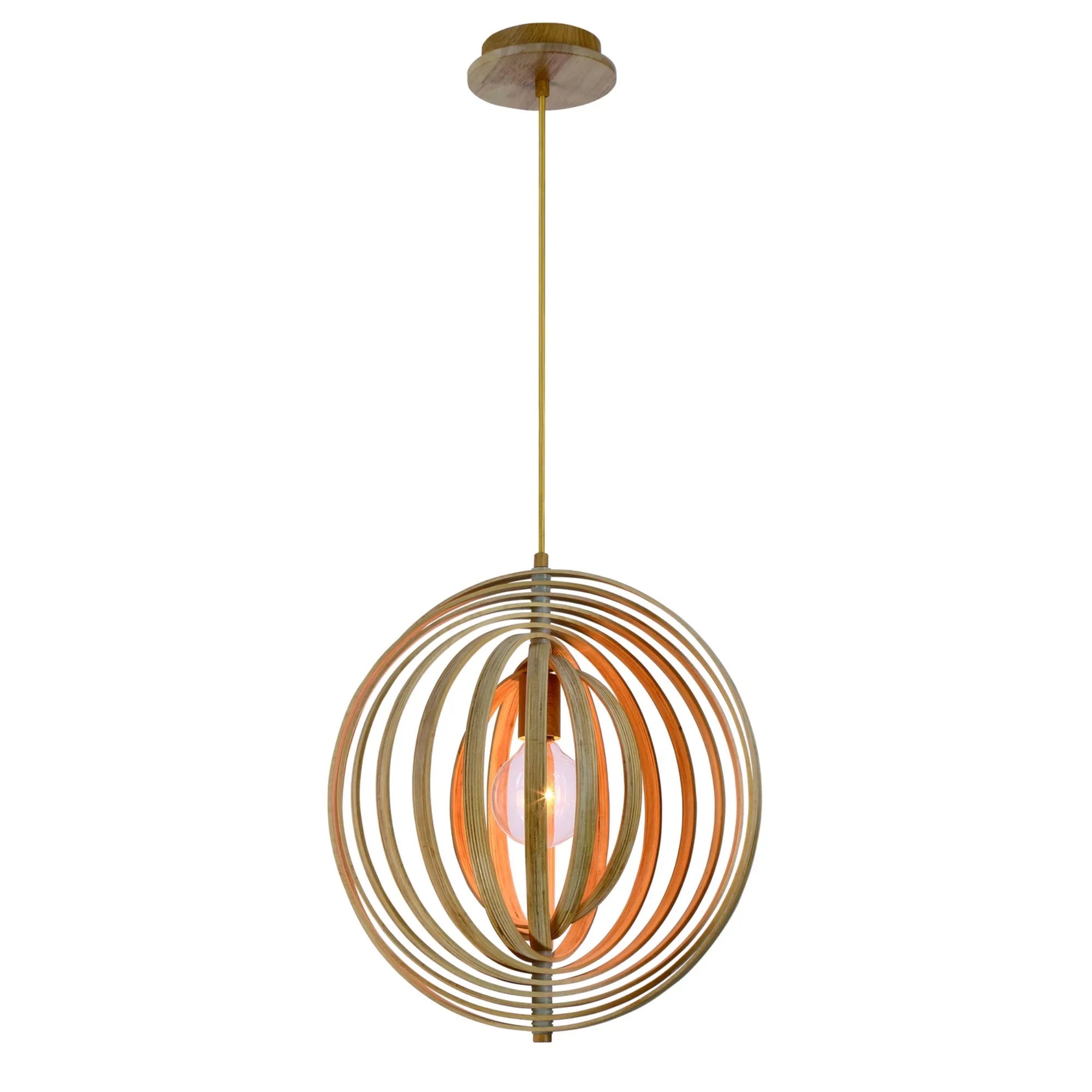 Abruzzo 18" Pendant, Natural Wood Finish - Bees Lighting