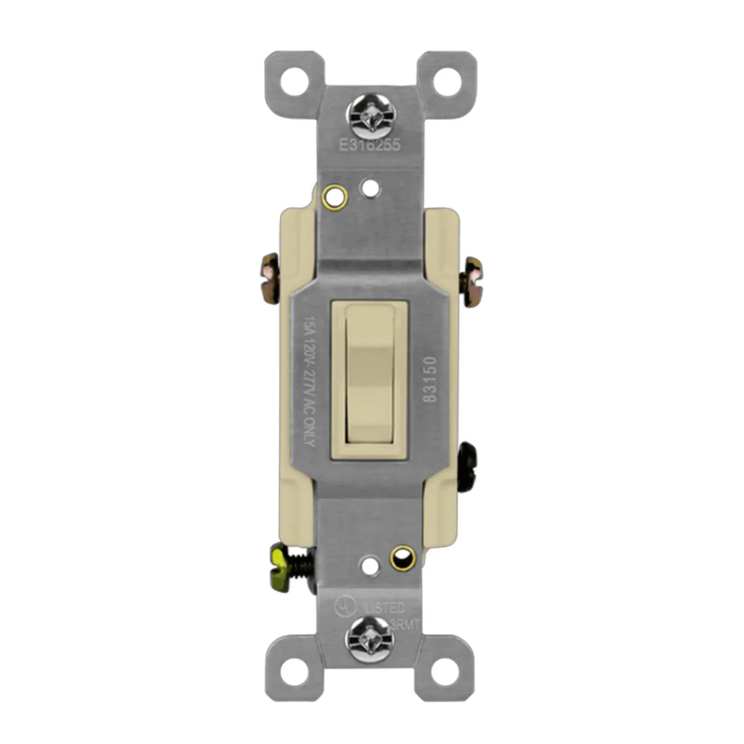 15 Amp Toggle Light Switch, Three-Way, Ivory - Bees Lighting