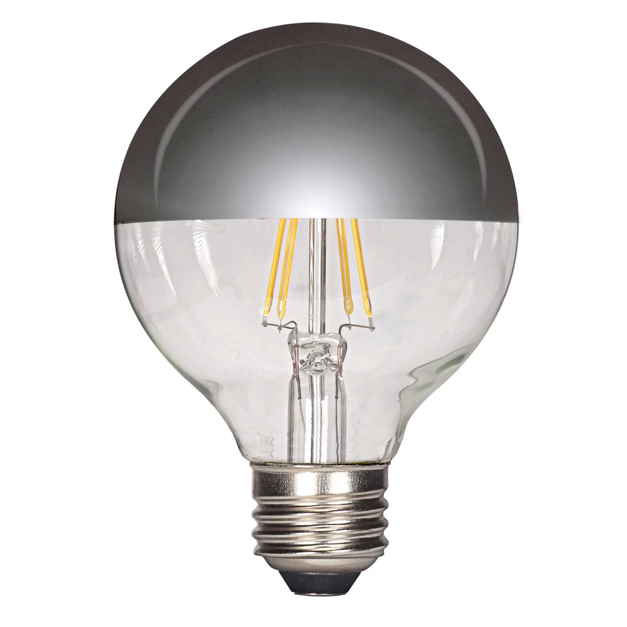 Silver Crown G25 Filament LED Bulb, 5 Watts, 430 Lumens, 2700K, 40W Equal, E26 Medium Base - Bees Lighting