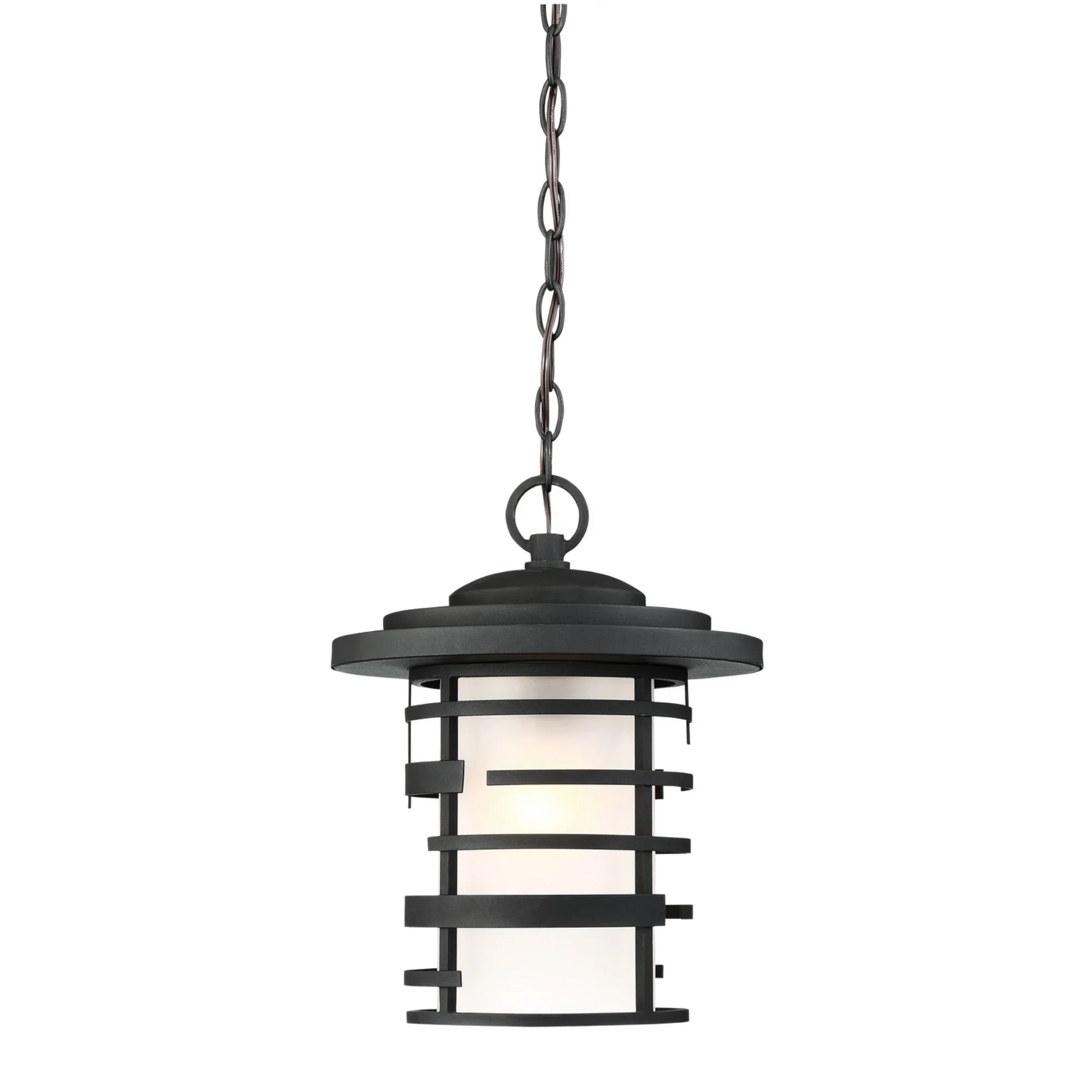 Lansing 17" Hanging Lantern, Textured Black Finish - Bees Lighting
