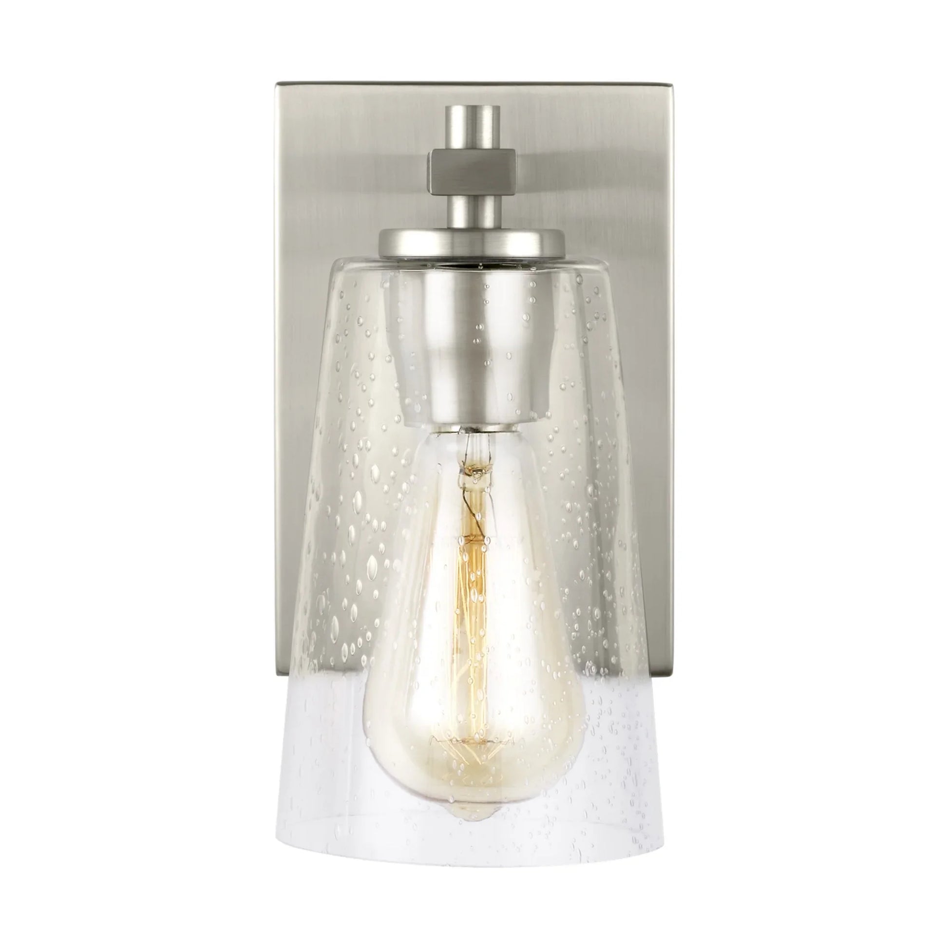 Mercer 9" Bath Sconce, Satin Nickel Finish - Bees Lighting